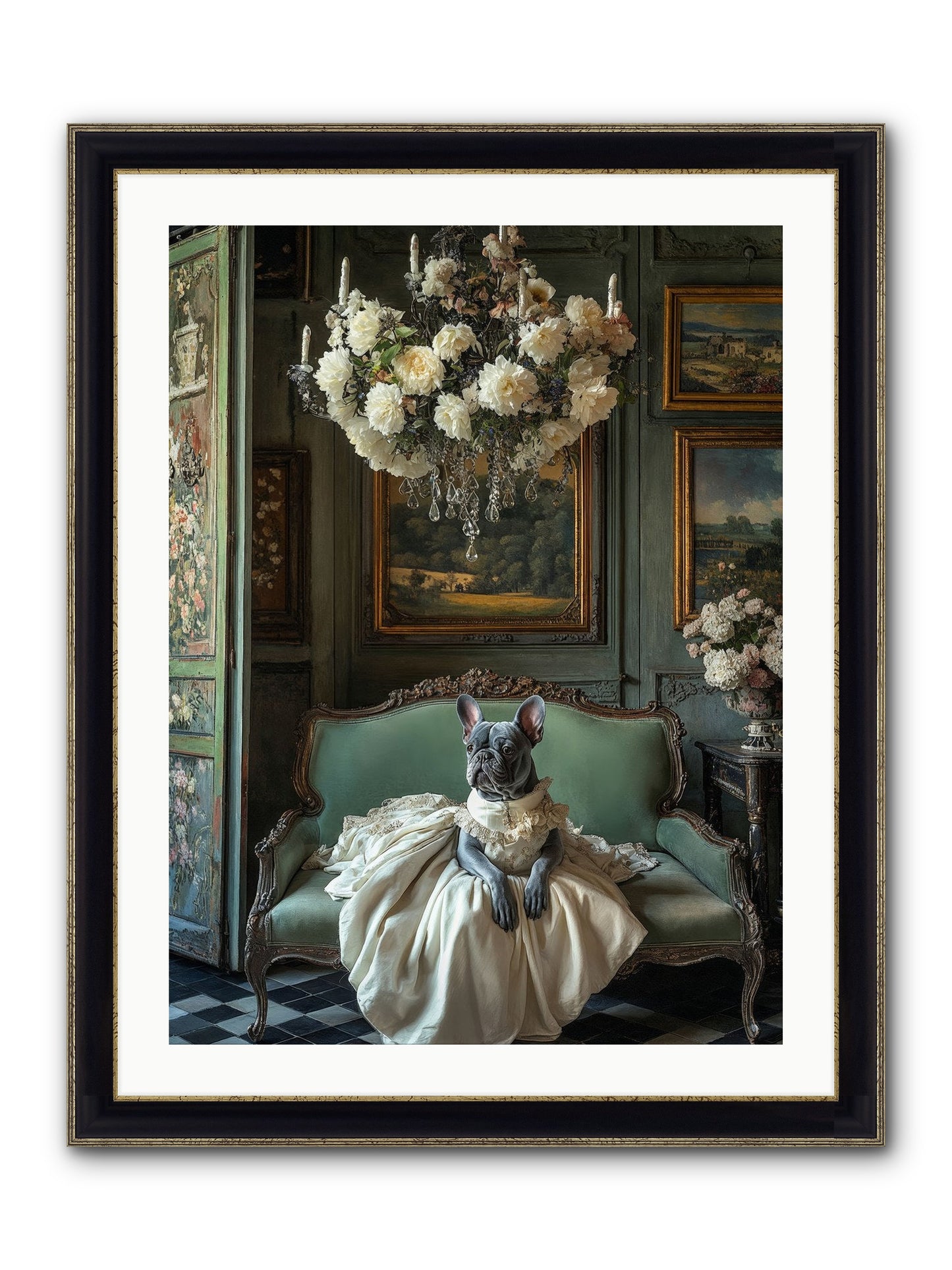 Collecting Cloud Gardens Framed Print - Black & Gold 24x32
