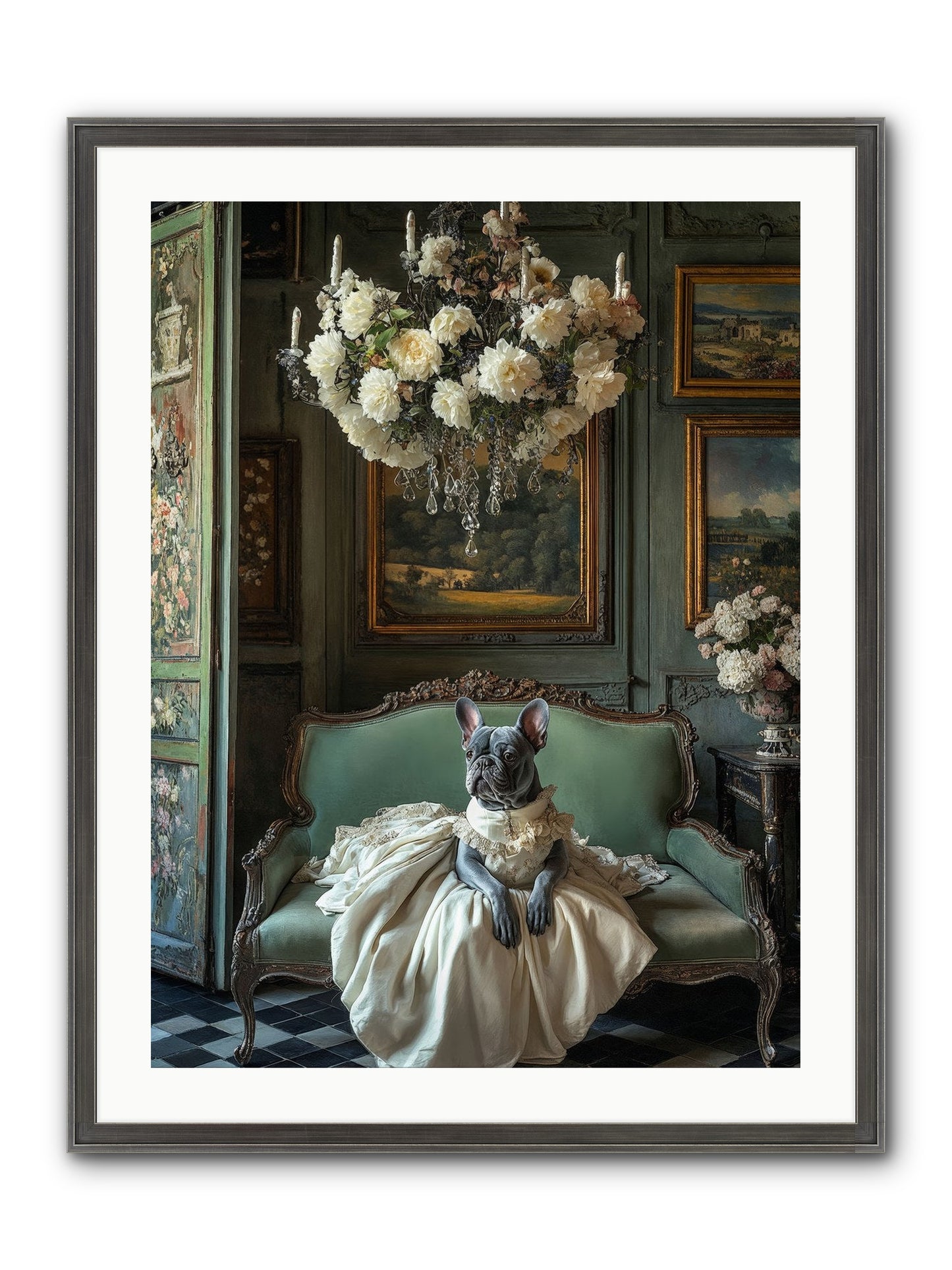 Collecting Cloud Gardens Framed Print - Slimwoods Black/Silver 24x32