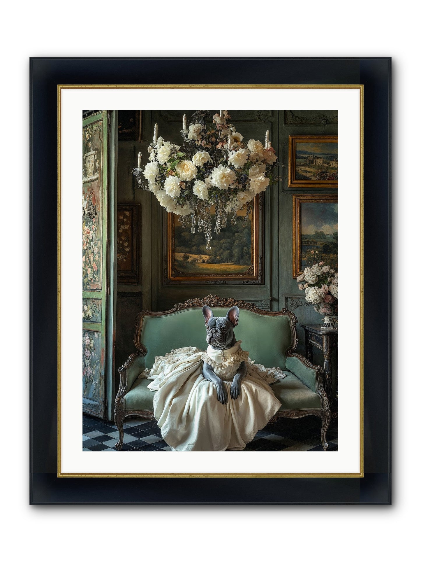 Collecting Cloud Gardens Framed Print - Wide Black w/Gold 24x32