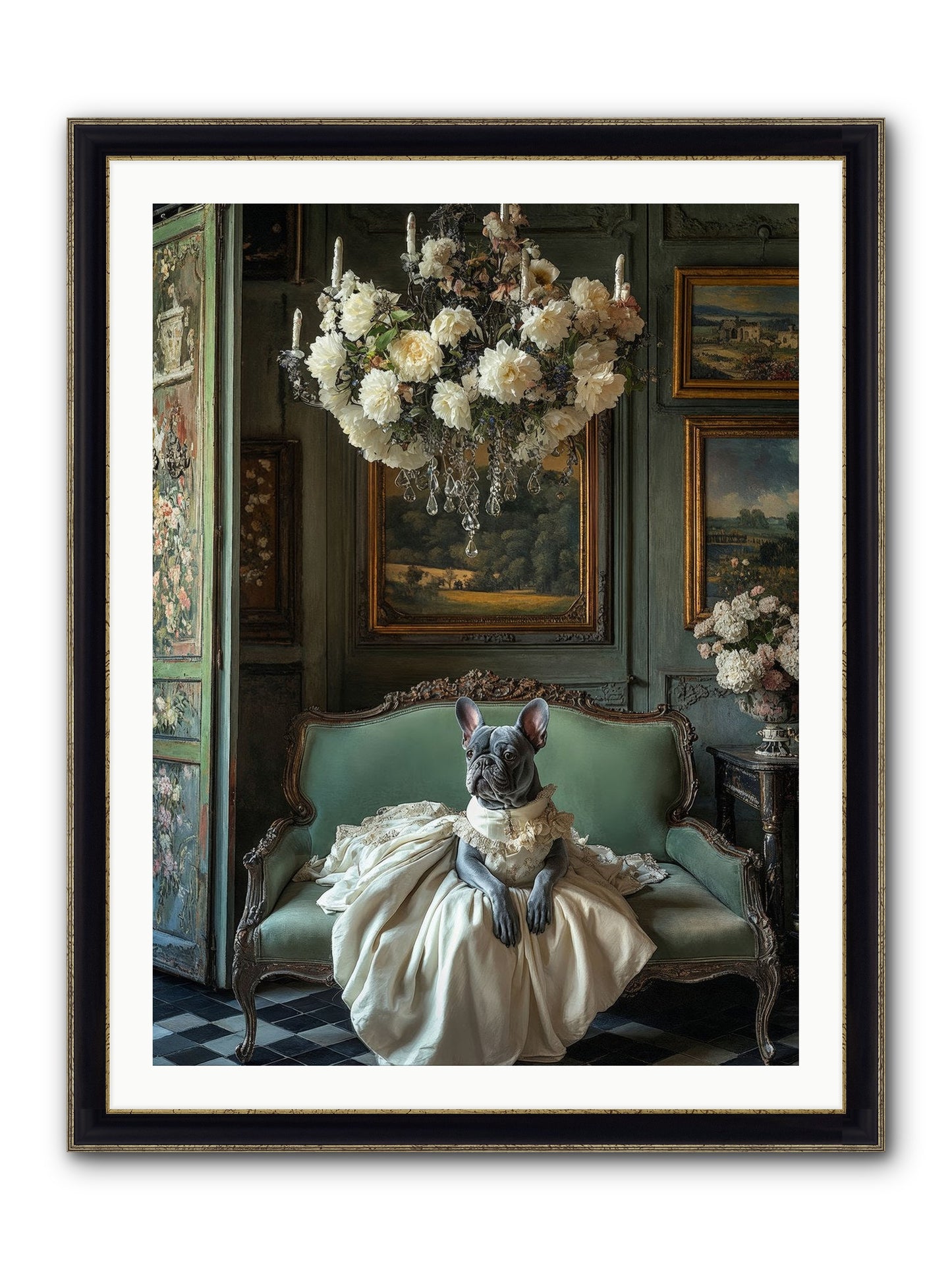 Collecting Cloud Gardens Framed Print - Black & Gold 30x40