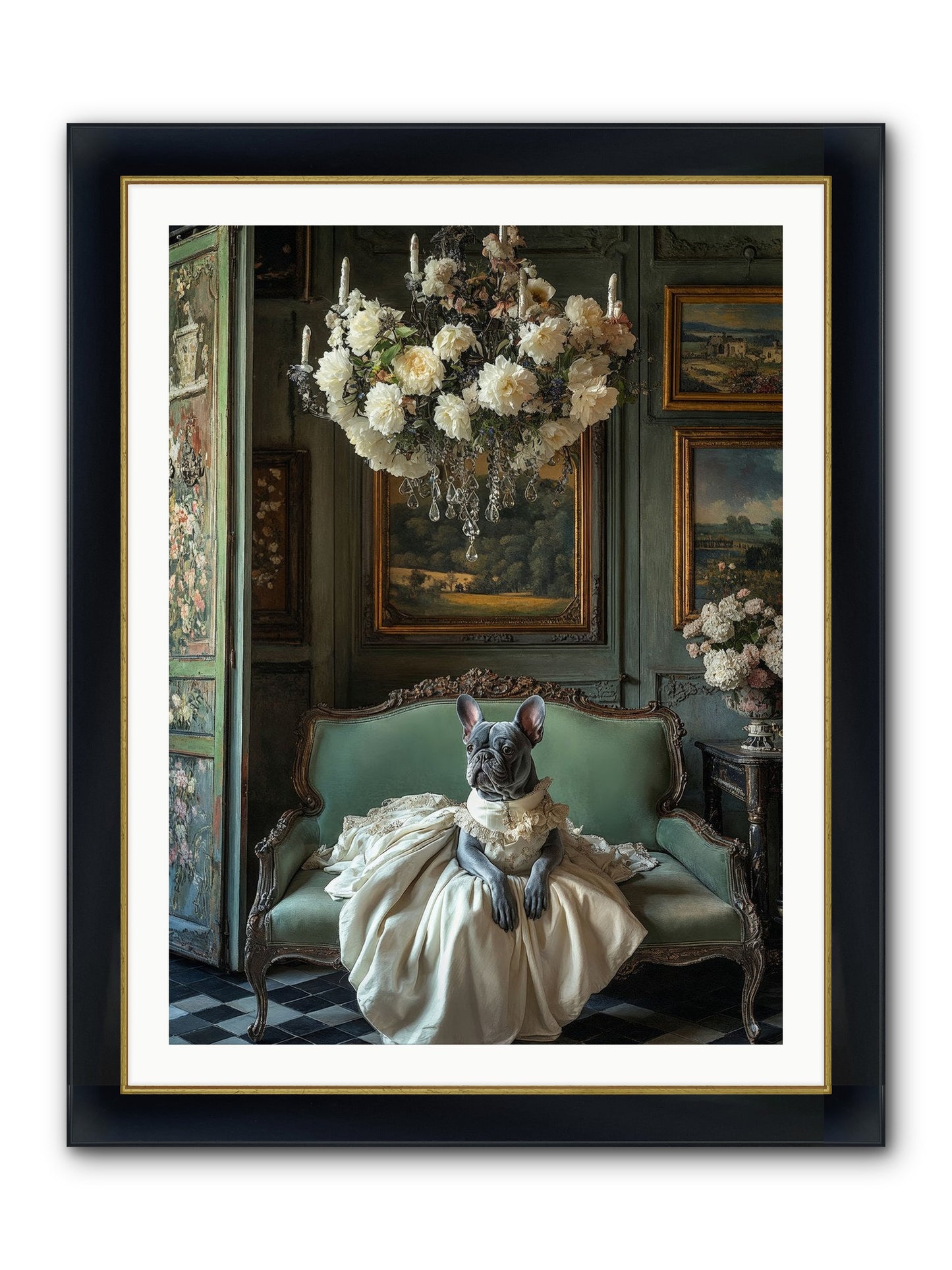Collecting Cloud Gardens Framed Print - Wide Black w/Gold 30x40