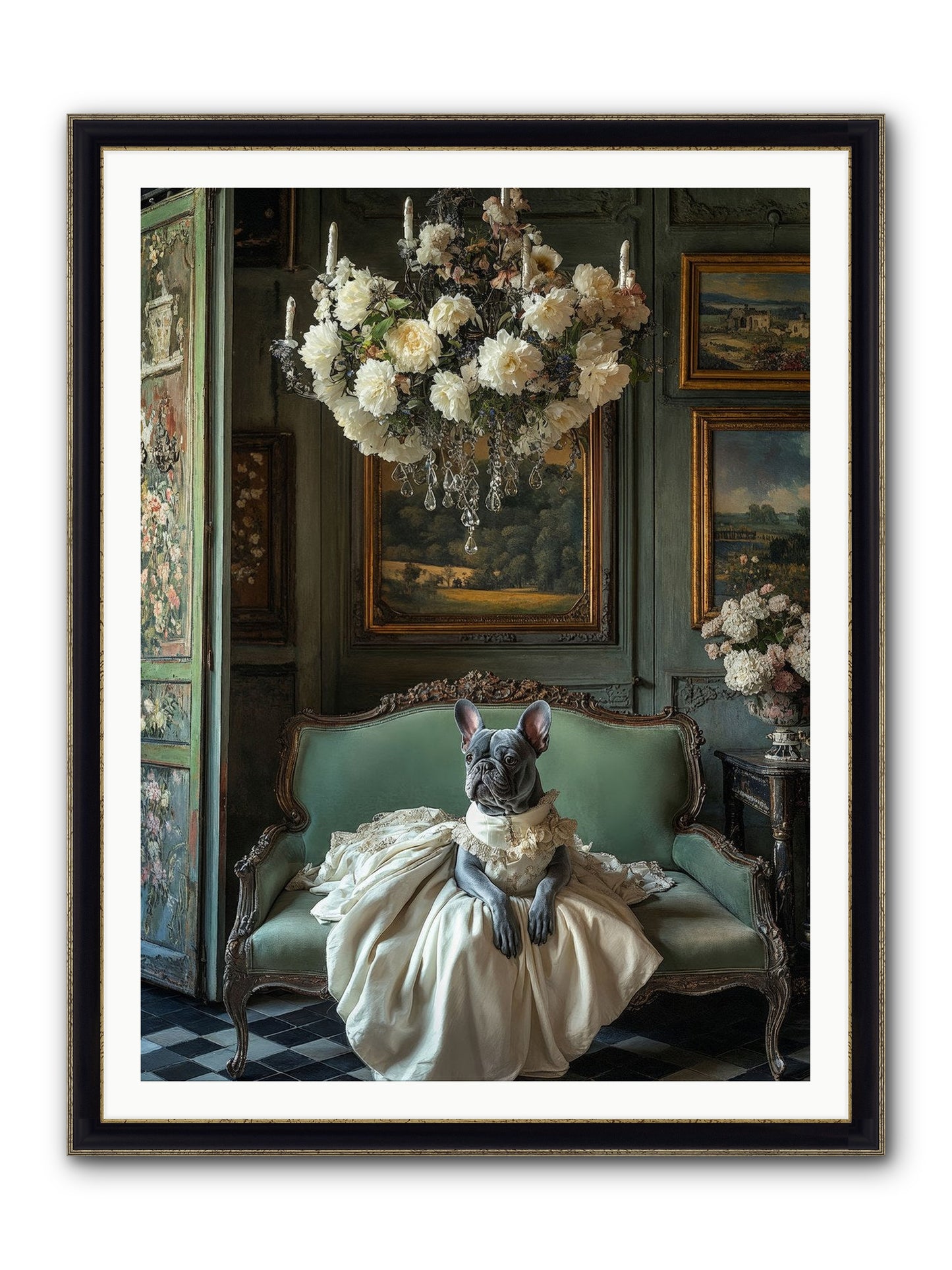 Collecting Cloud Gardens Framed Print - Black & Gold 36x48