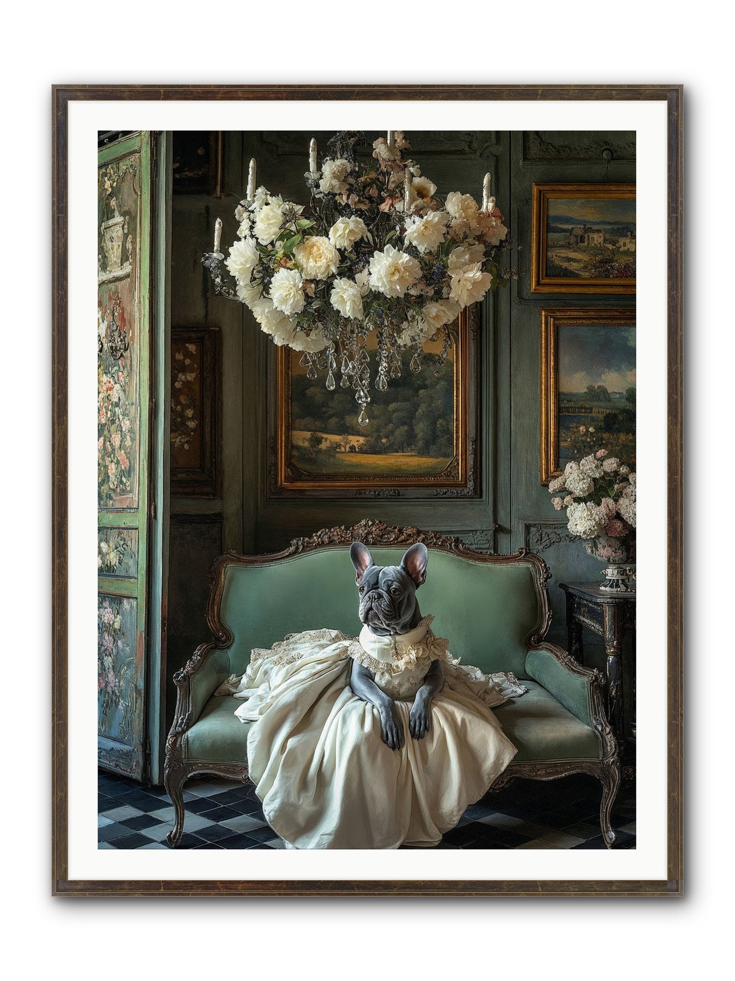 Collecting Cloud Gardens Framed Print - Slimwoods Black/Gold 36x48
