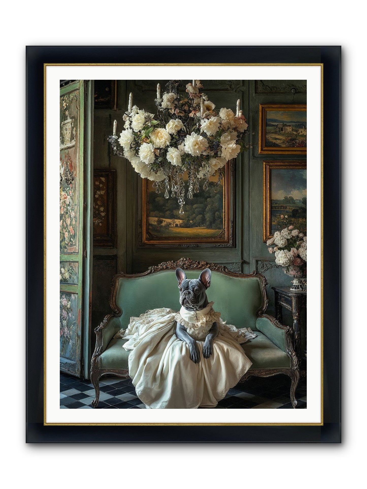 Collecting Cloud Gardens Framed Print - Wide Black w/Gold 36x48