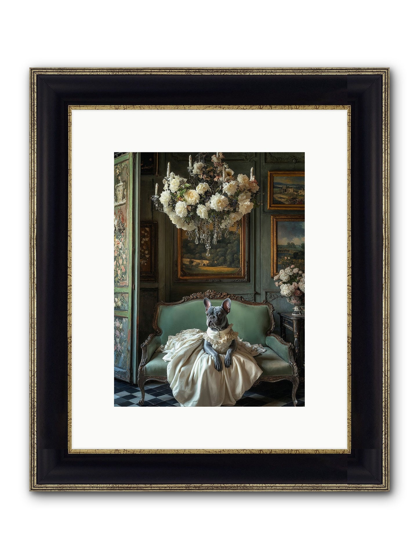 Collecting Cloud Gardens Framed Print - Black & Gold 9x12