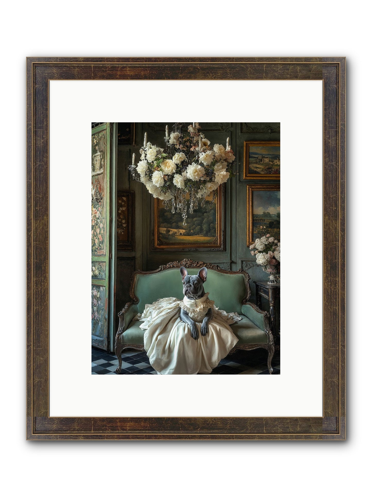 Collecting Cloud Gardens Framed Print - Slimwoods Black/Gold 9x12