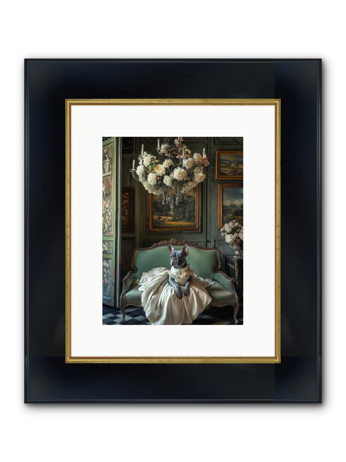 Collecting Cloud Gardens Framed Print - Wide Black w/Gold 9x12