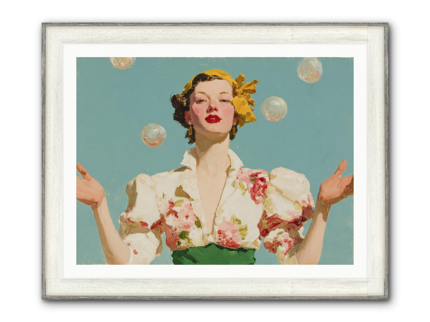 Collector Of Precious Moments Framed Print - Driftwood White 40x30