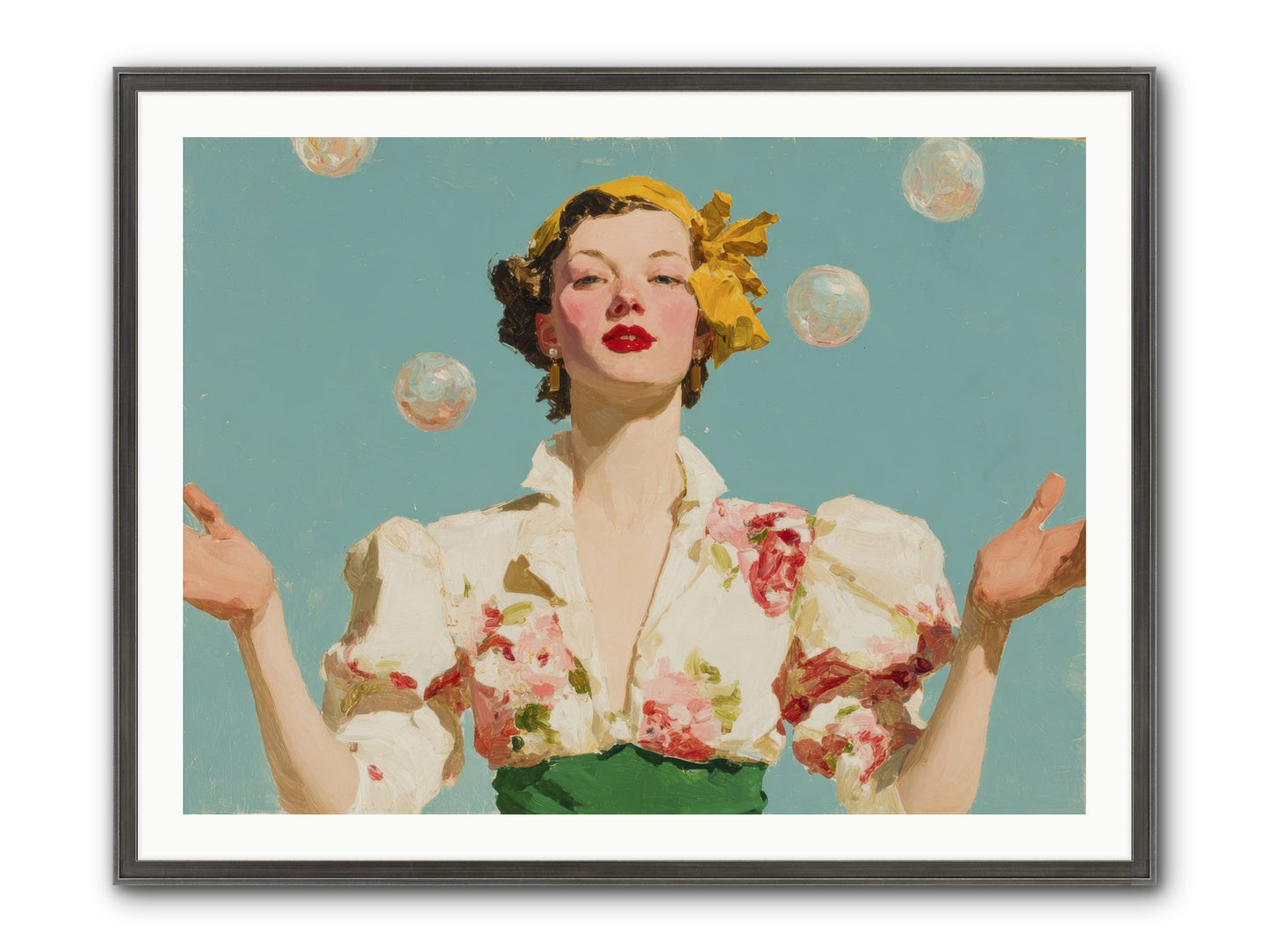 Collector Of Precious Moments Framed Print - Slimwoods Black/Silver 40x30