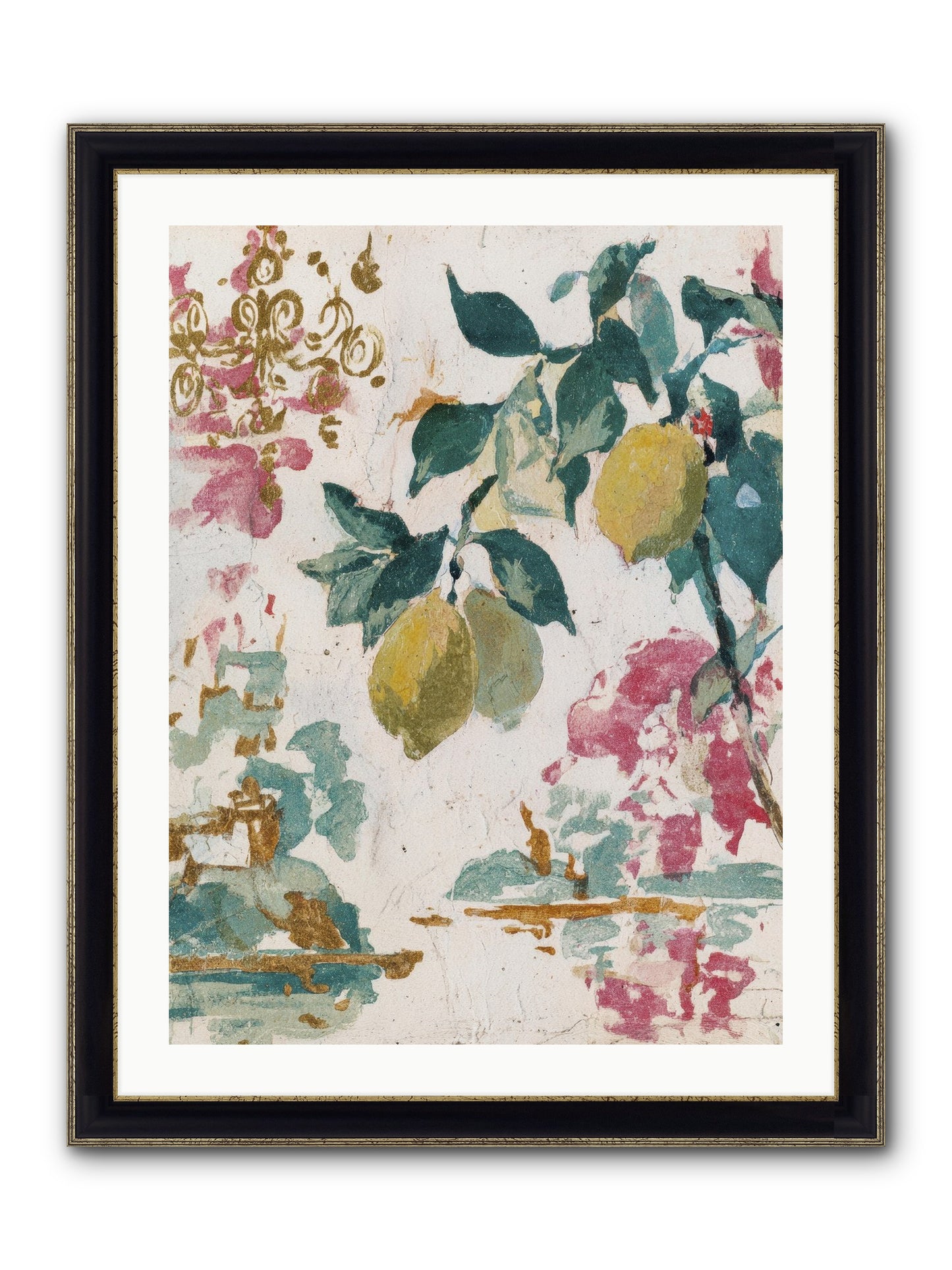 Colonel Fig’s Secret Picnic Framed Print - Black & Gold 24x32