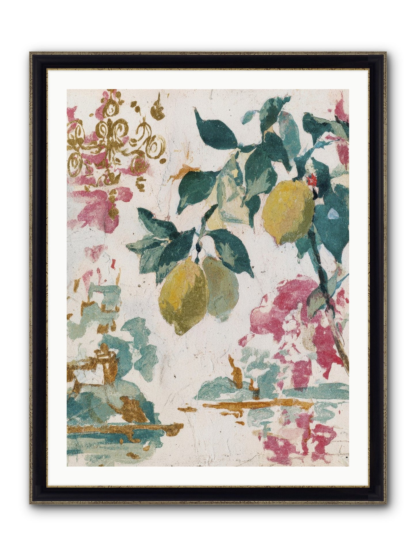 Colonel Fig’s Secret Picnic Framed Print - Black & Gold 30x40