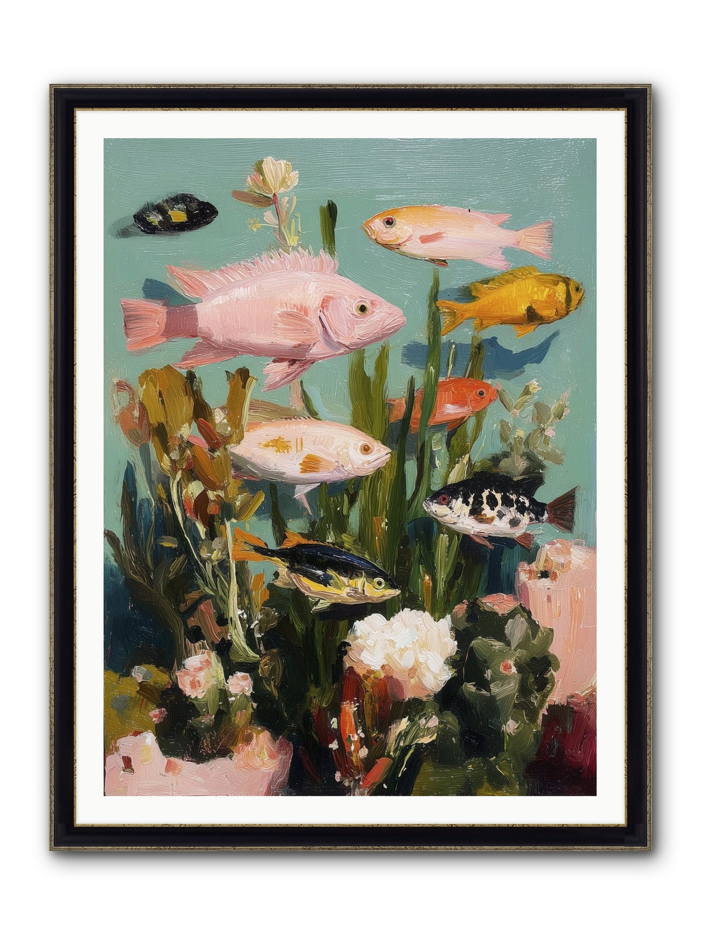 Color Revolution Framed Print - Black & Gold 36x48