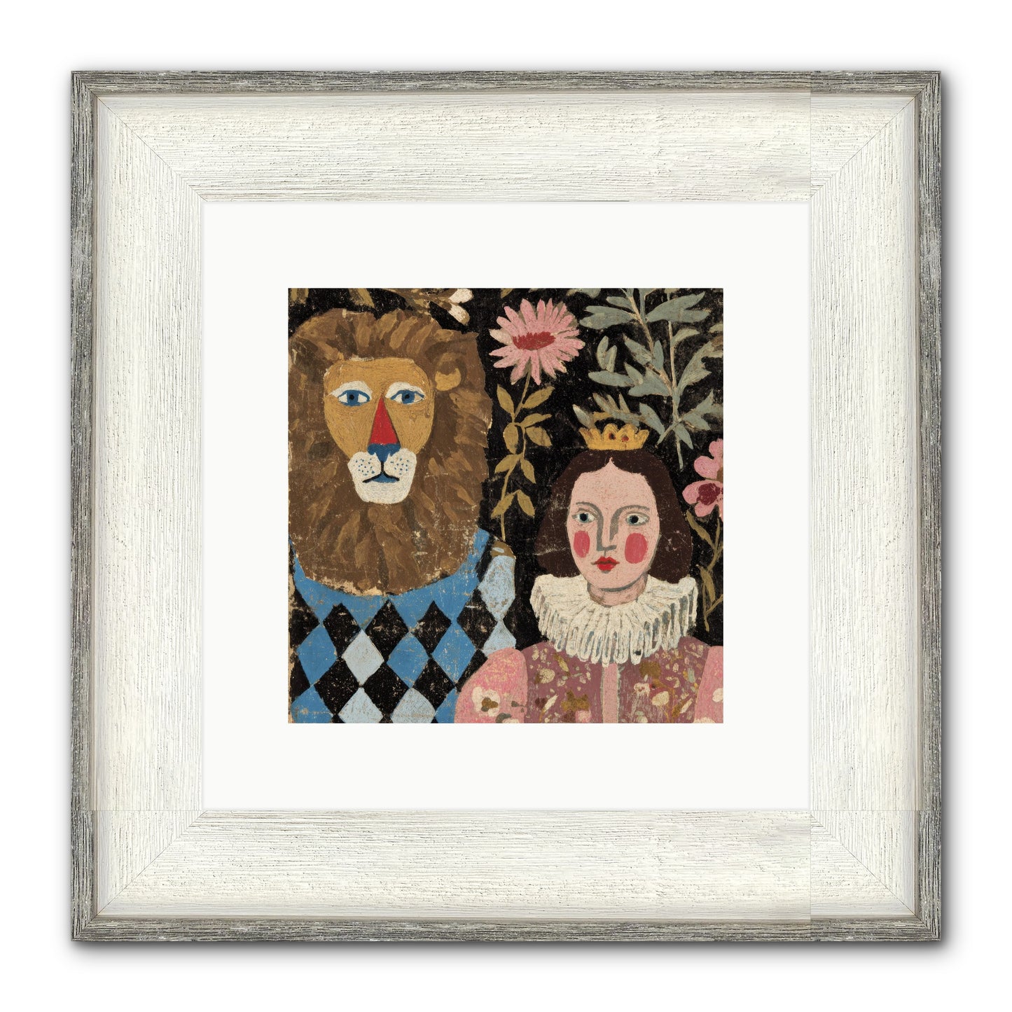 Companions In The Secret Garden Framed Print - Driftwood White 10x10