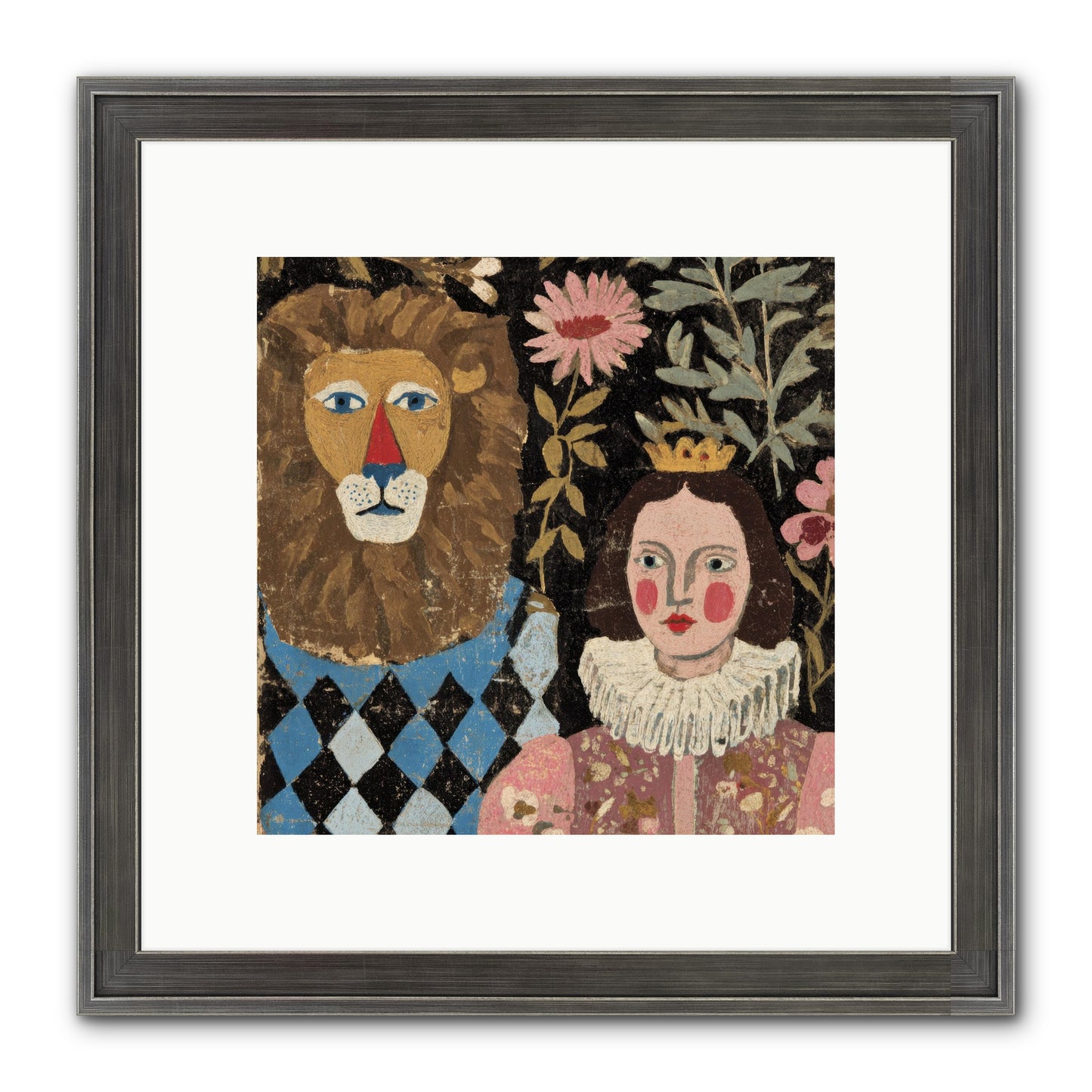 Companions In The Secret Garden Framed Print - Slimwoods Black/Silver 10x10
