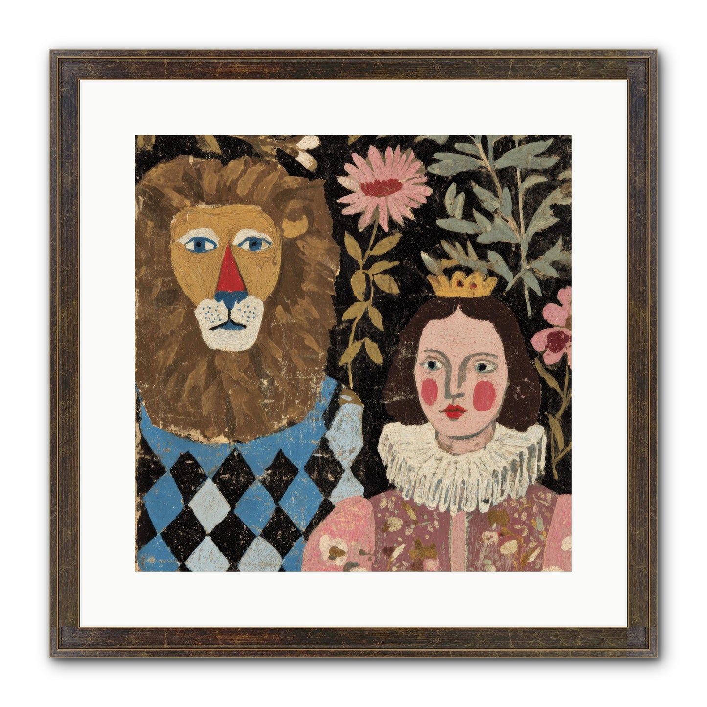 Companions In The Secret Garden Framed Print - Slimwoods Black/Gold 16x16