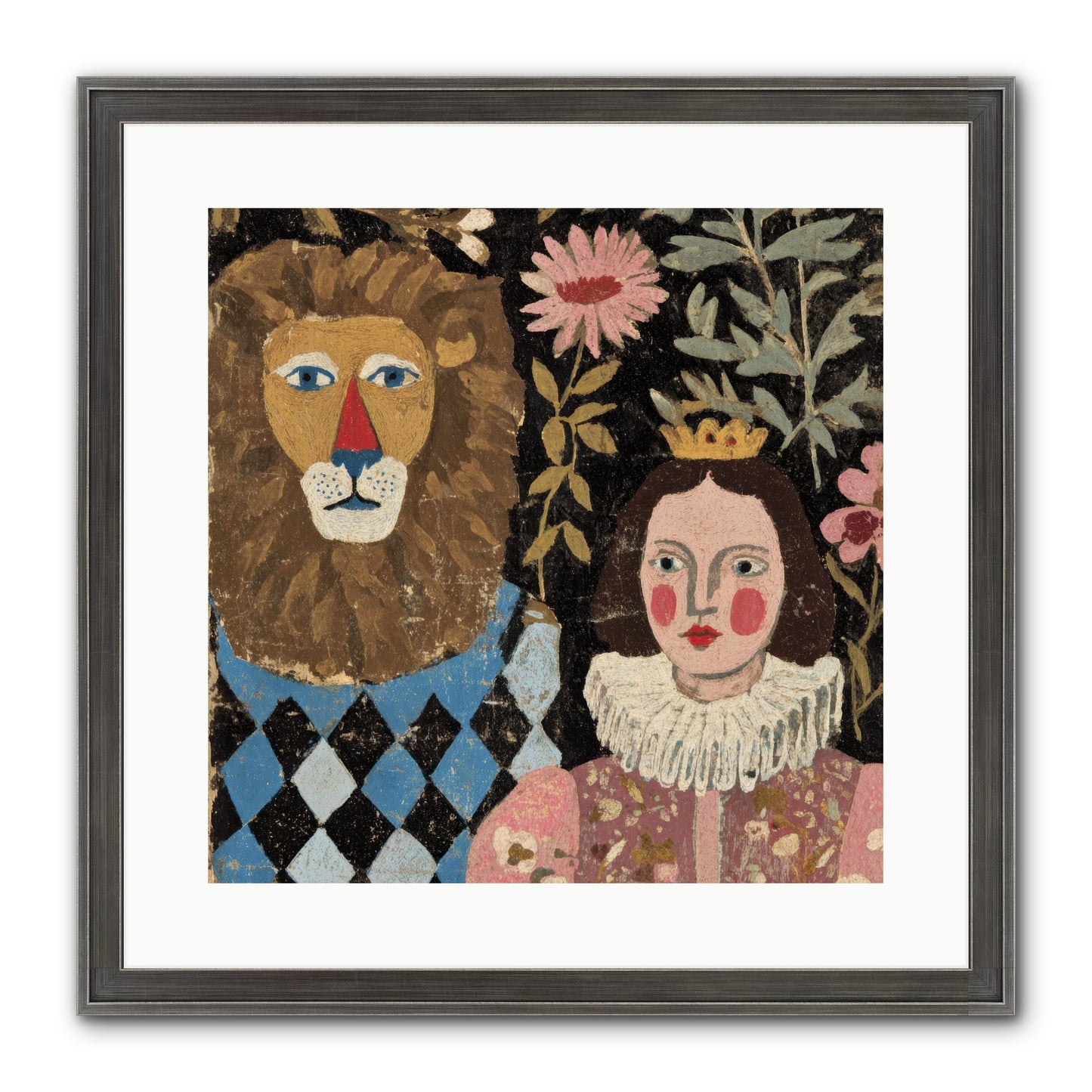 Companions In The Secret Garden Framed Print - Slimwoods Black/Silver 16x16