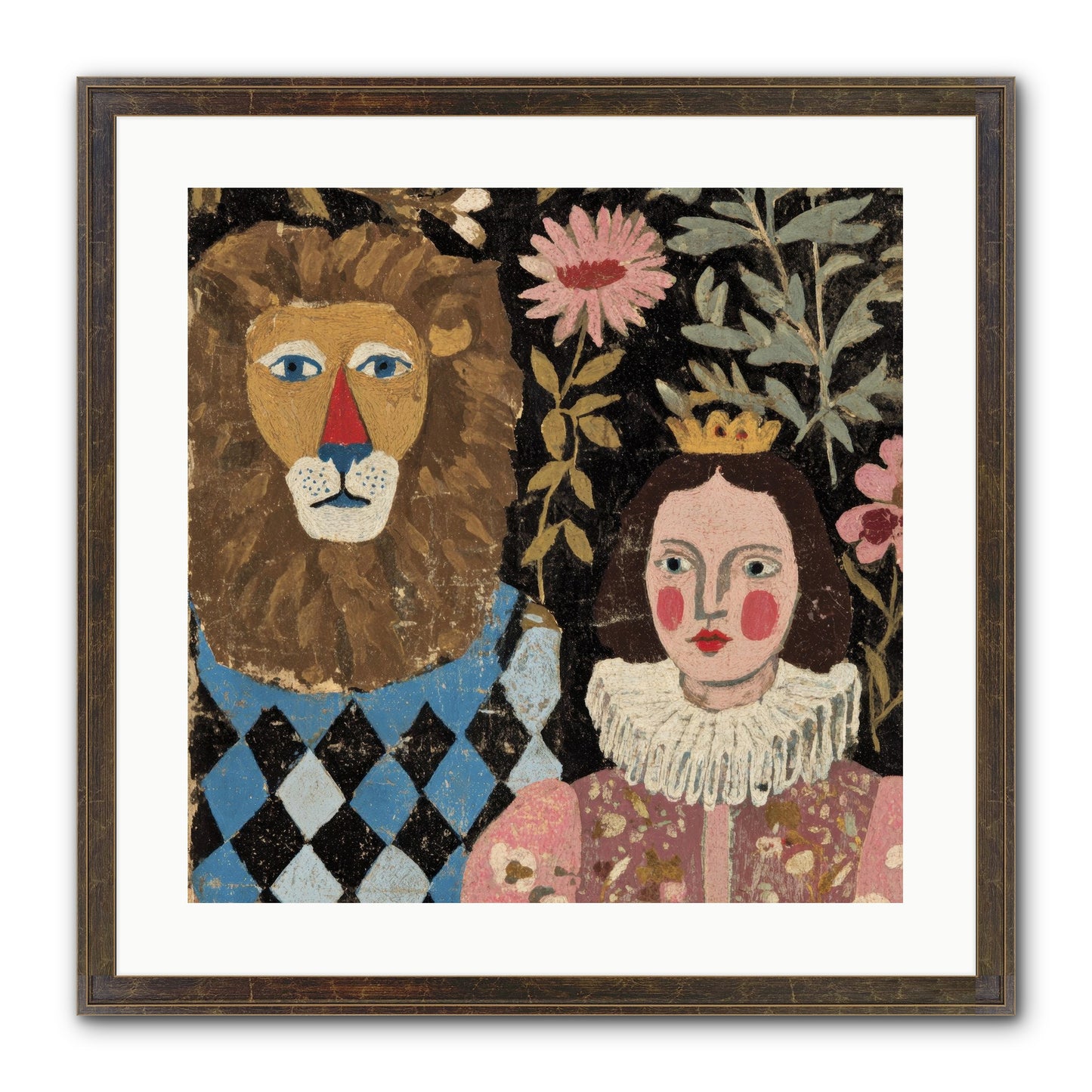 Companions In The Secret Garden Framed Print - Slimwoods Black/Gold 20x20
