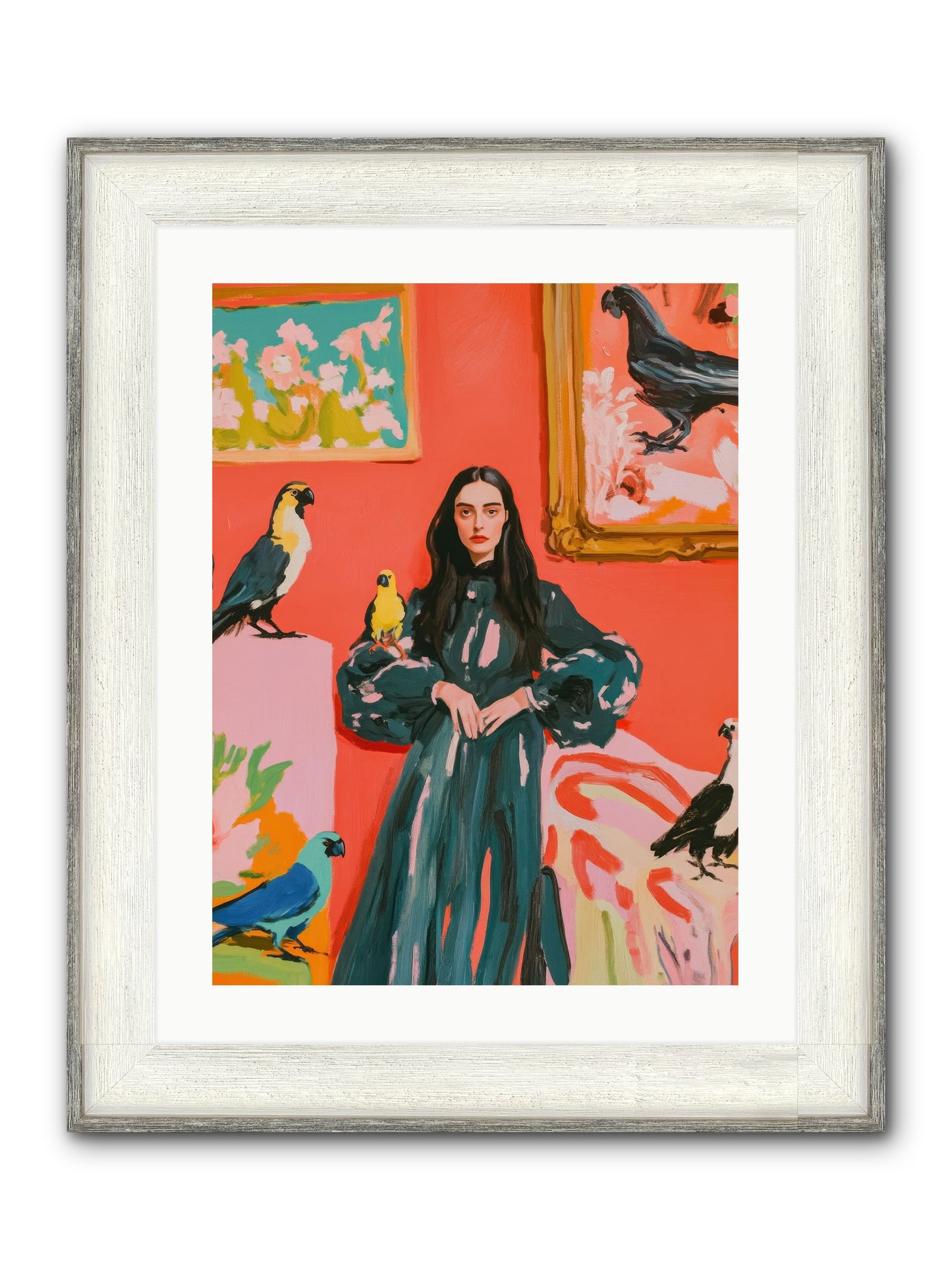 Companions Of The Mind Framed Print - Driftwood White 18x24