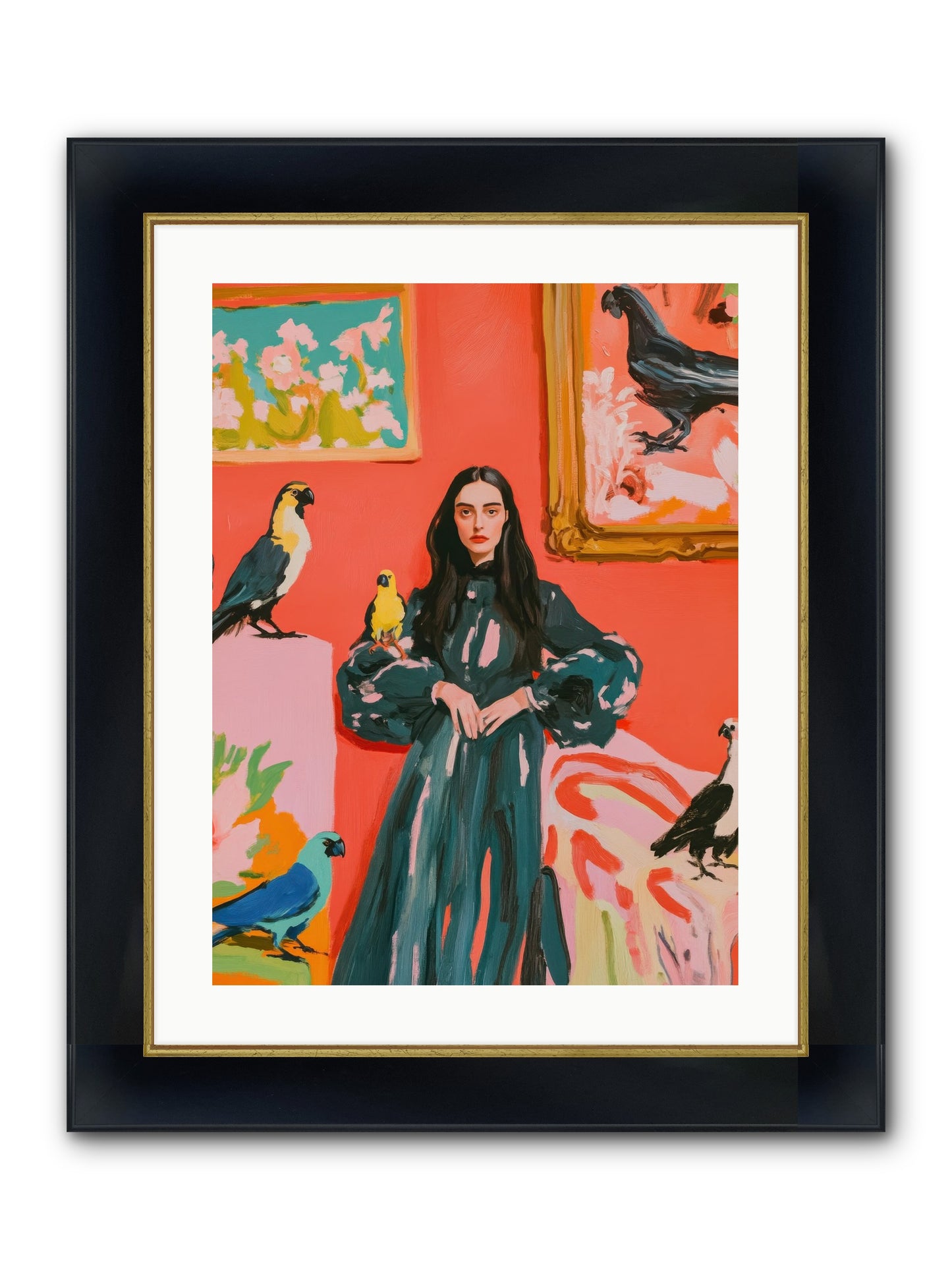Companions Of The Mind Framed Print - Wide Black w/Gold 18x24