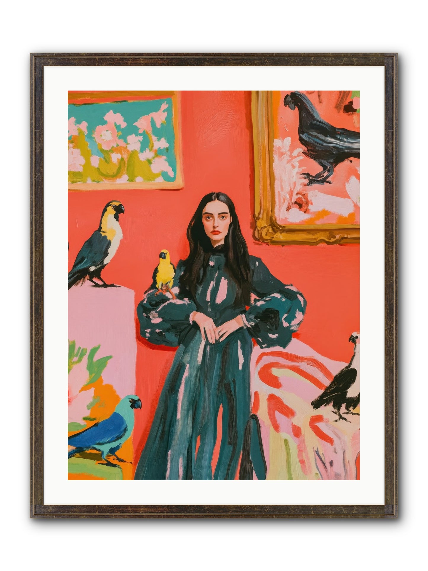 Companions Of The Mind Framed Print - Slimwoods Black/Gold 24x32