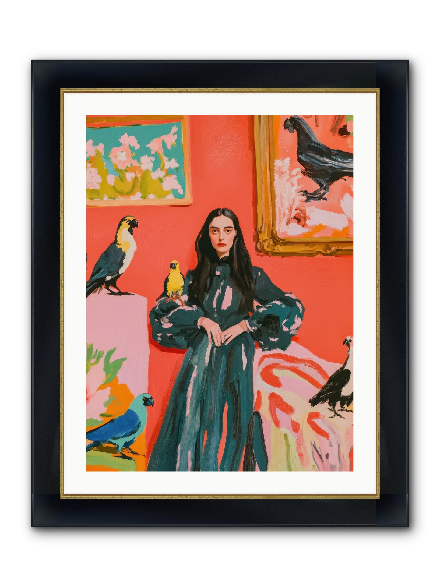 Companions Of The Mind Framed Print - Wide Black w/Gold 24x32