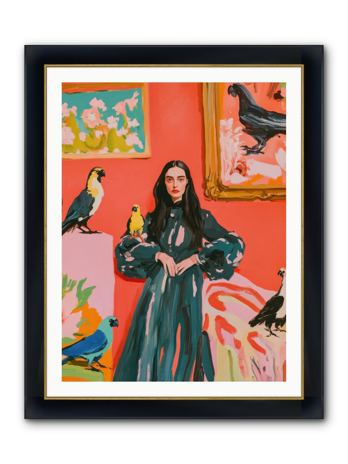 Companions Of The Mind Framed Print - Wide Black w/Gold 30x40