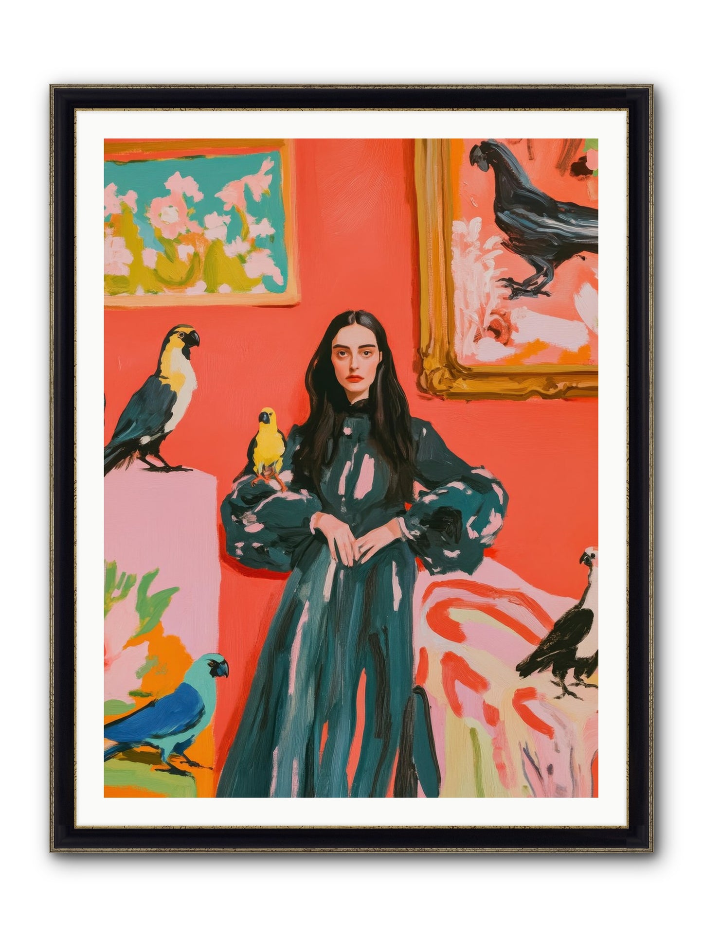 Companions Of The Mind Framed Print - Black & Gold 36x48