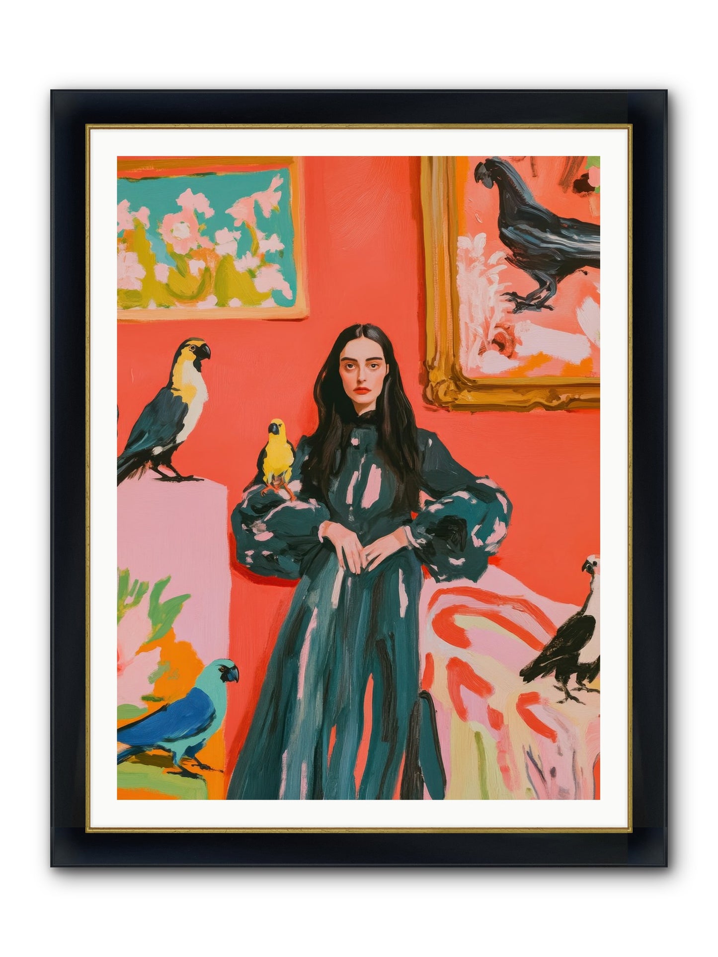 Companions Of The Mind Framed Print - Wide Black w/Gold 36x48