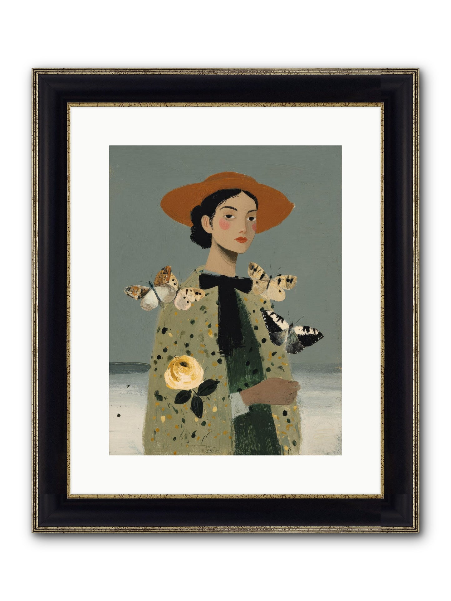 Company Of Travelers Framed Print - Black & Gold 12x16