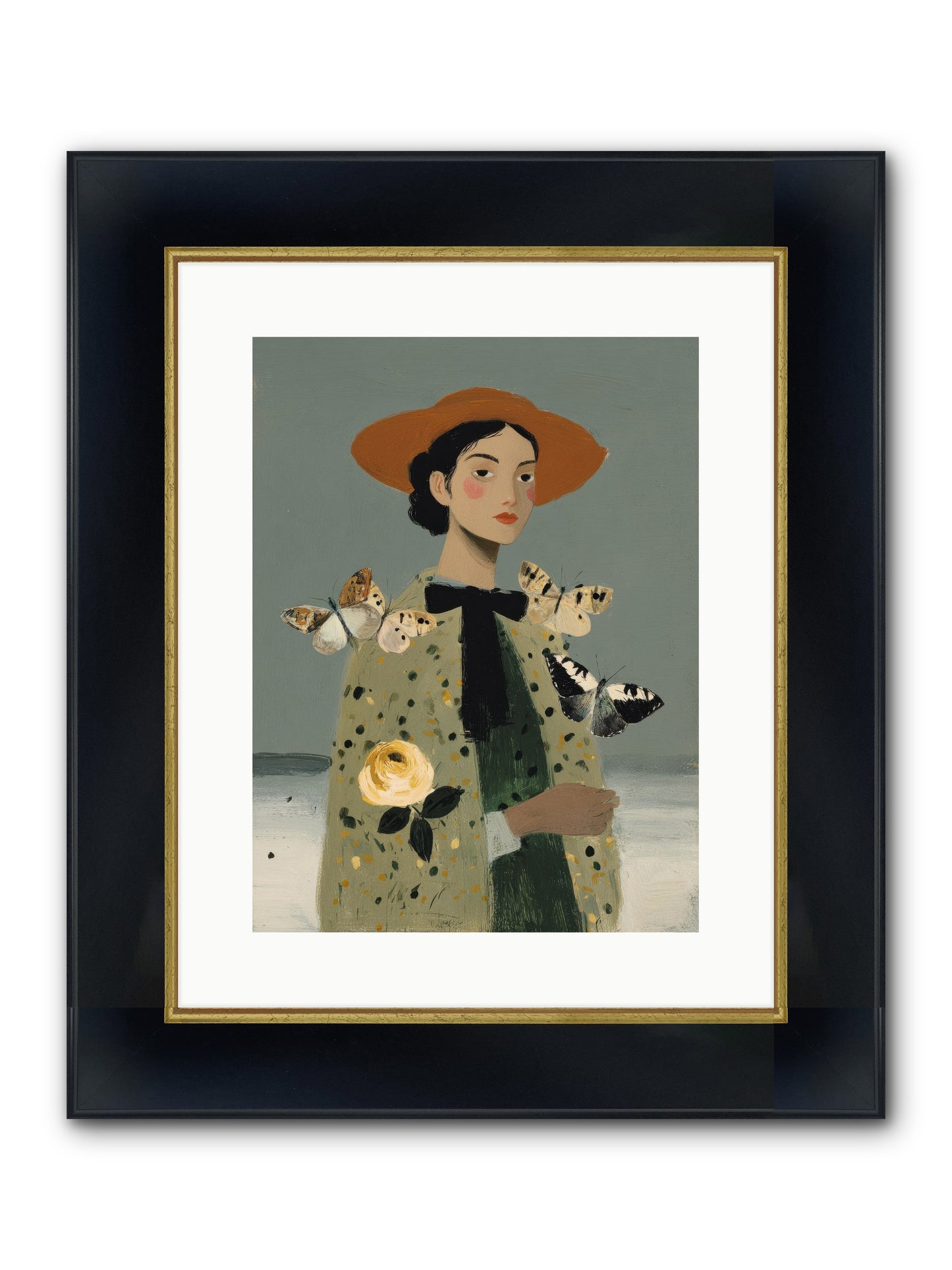 Company Of Travelers Framed Print - Wide Black w/Gold 12x16