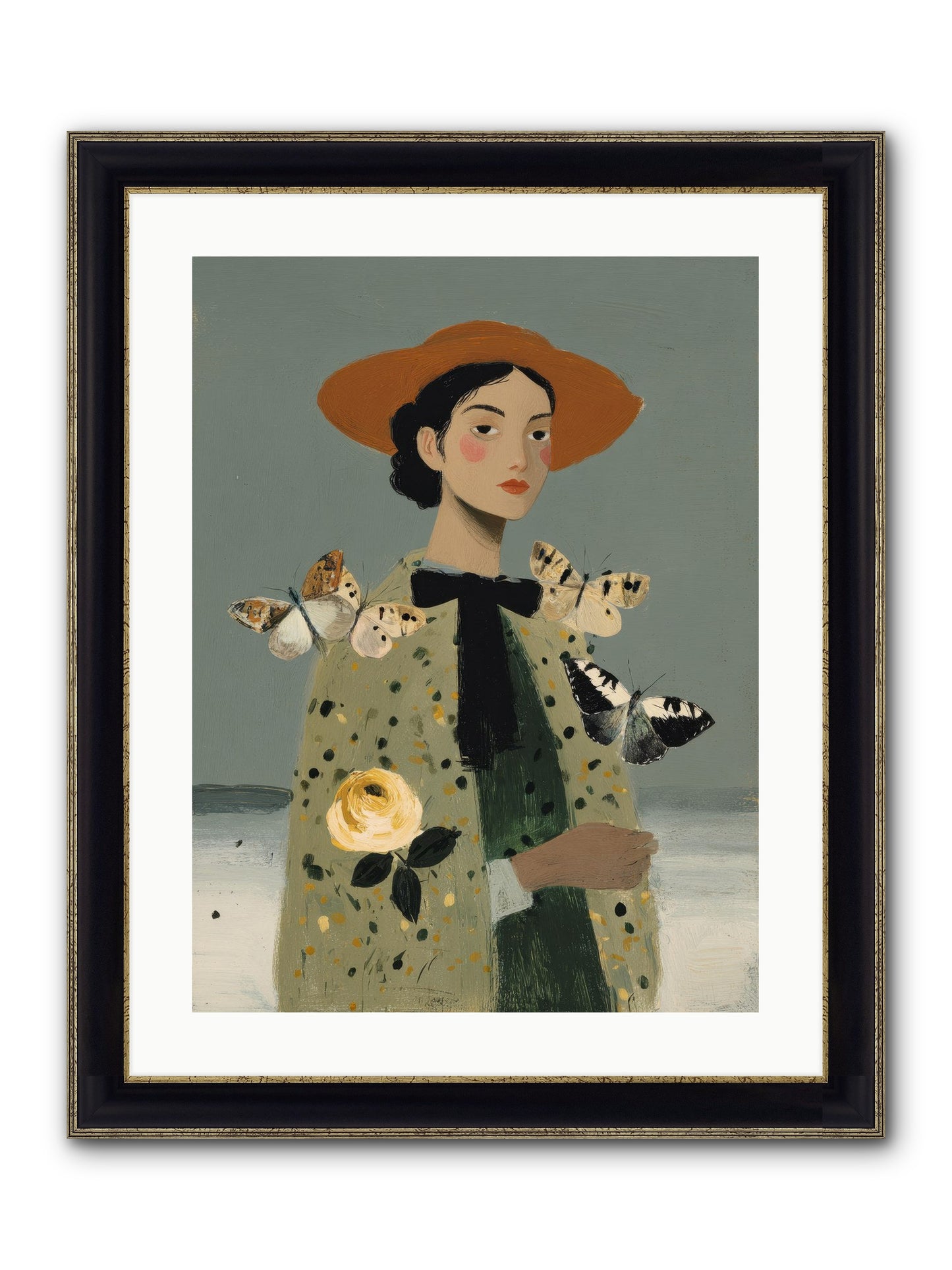 Company Of Travelers Framed Print - Black & Gold 18x24