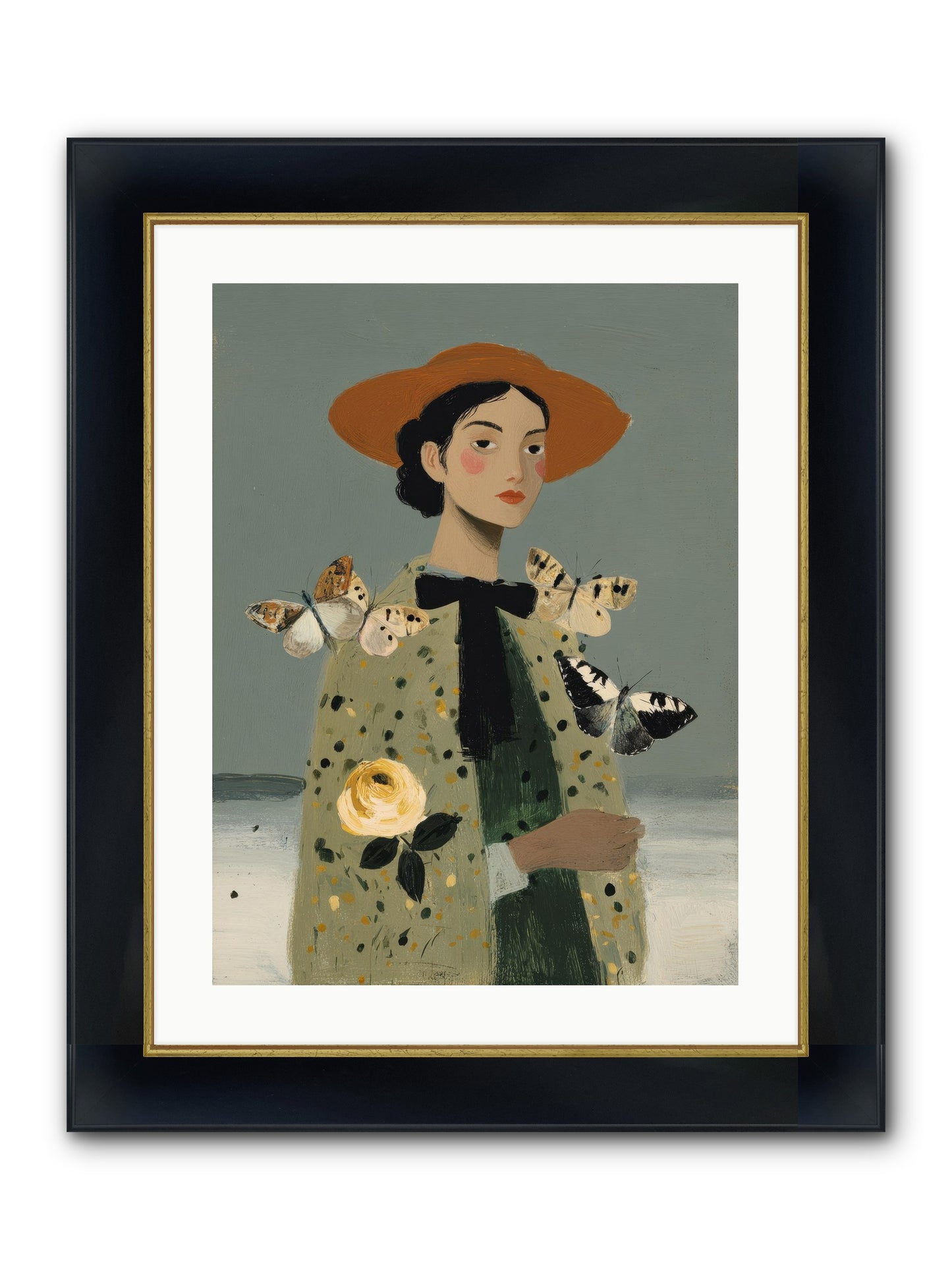 Company Of Travelers Framed Print - Wide Black w/Gold 18x24