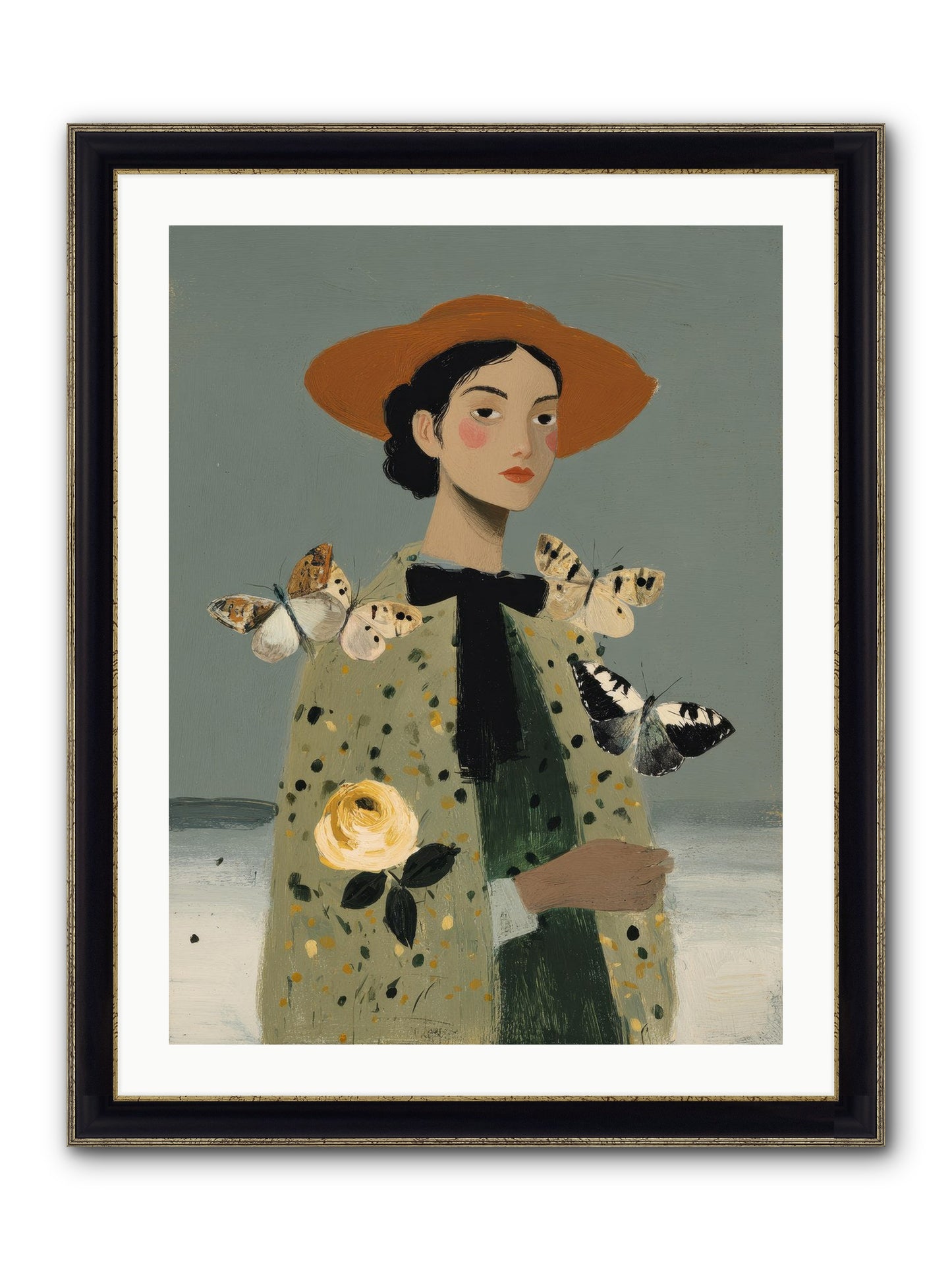 Company Of Travelers Framed Print - Black & Gold 24x32