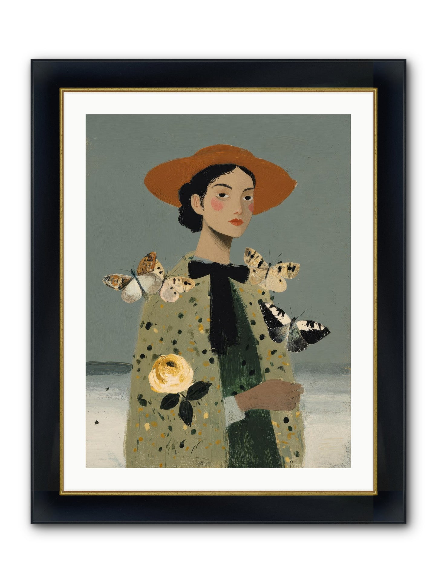 Company Of Travelers Framed Print - Wide Black w/Gold 24x32