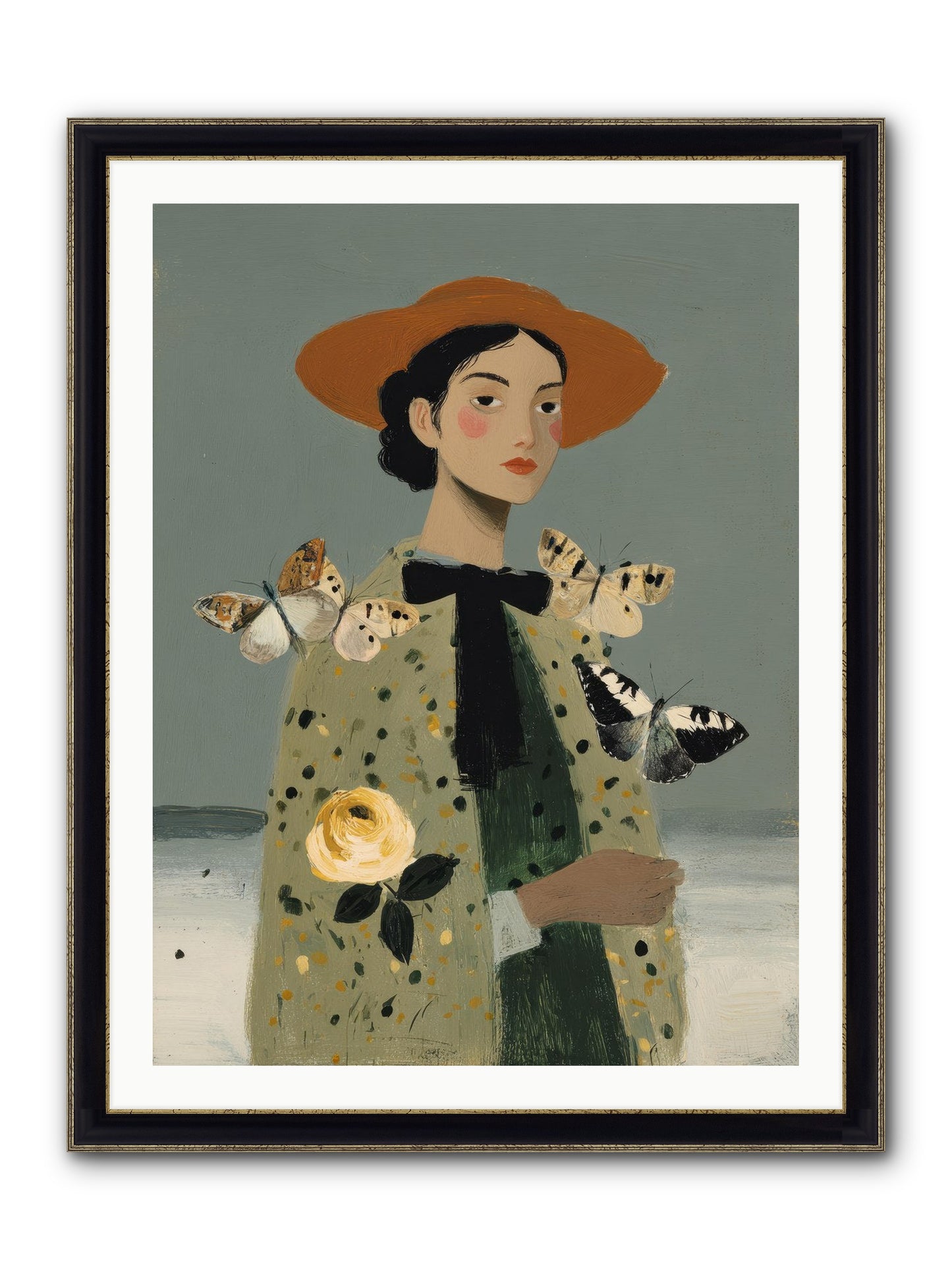 Company Of Travelers Framed Print - Black & Gold 30x40