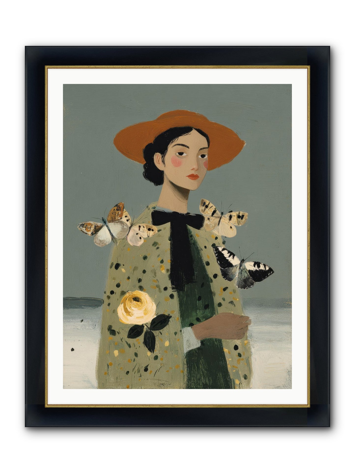 Company Of Travelers Framed Print - Wide Black w/Gold 30x40
