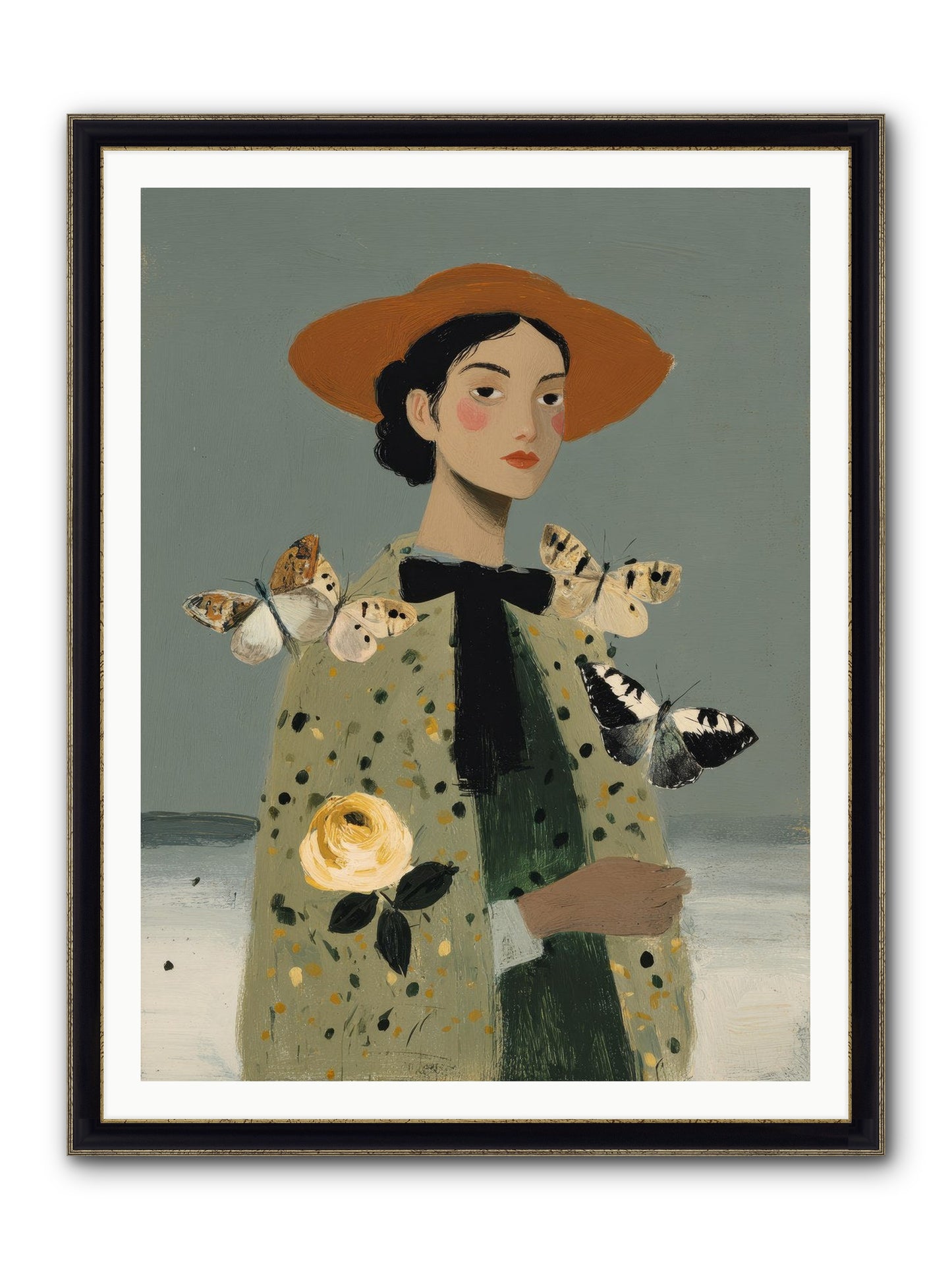 Company Of Travelers Framed Print - Black & Gold 36x48