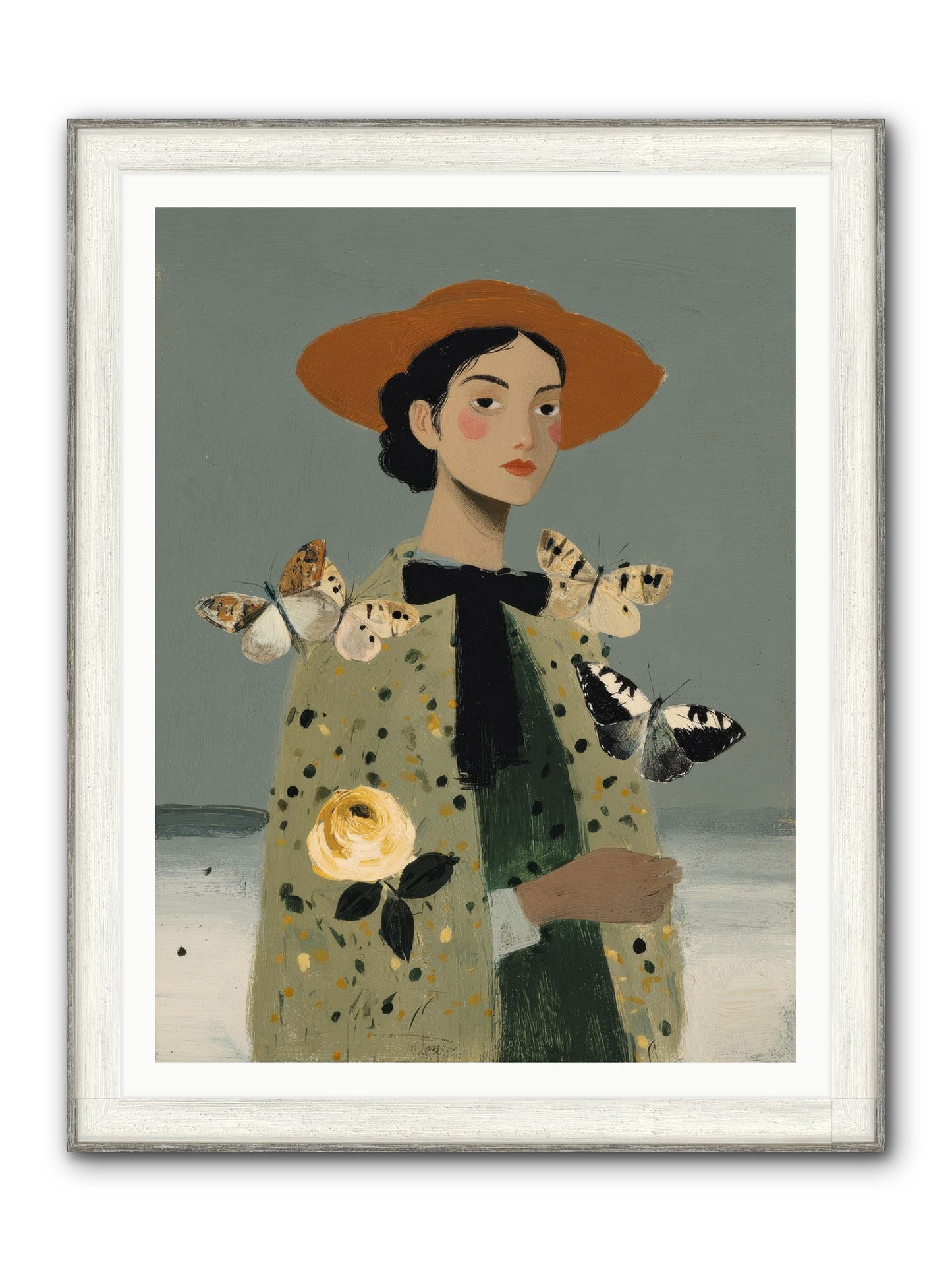Company Of Travelers Framed Print - Driftwood White 36x48