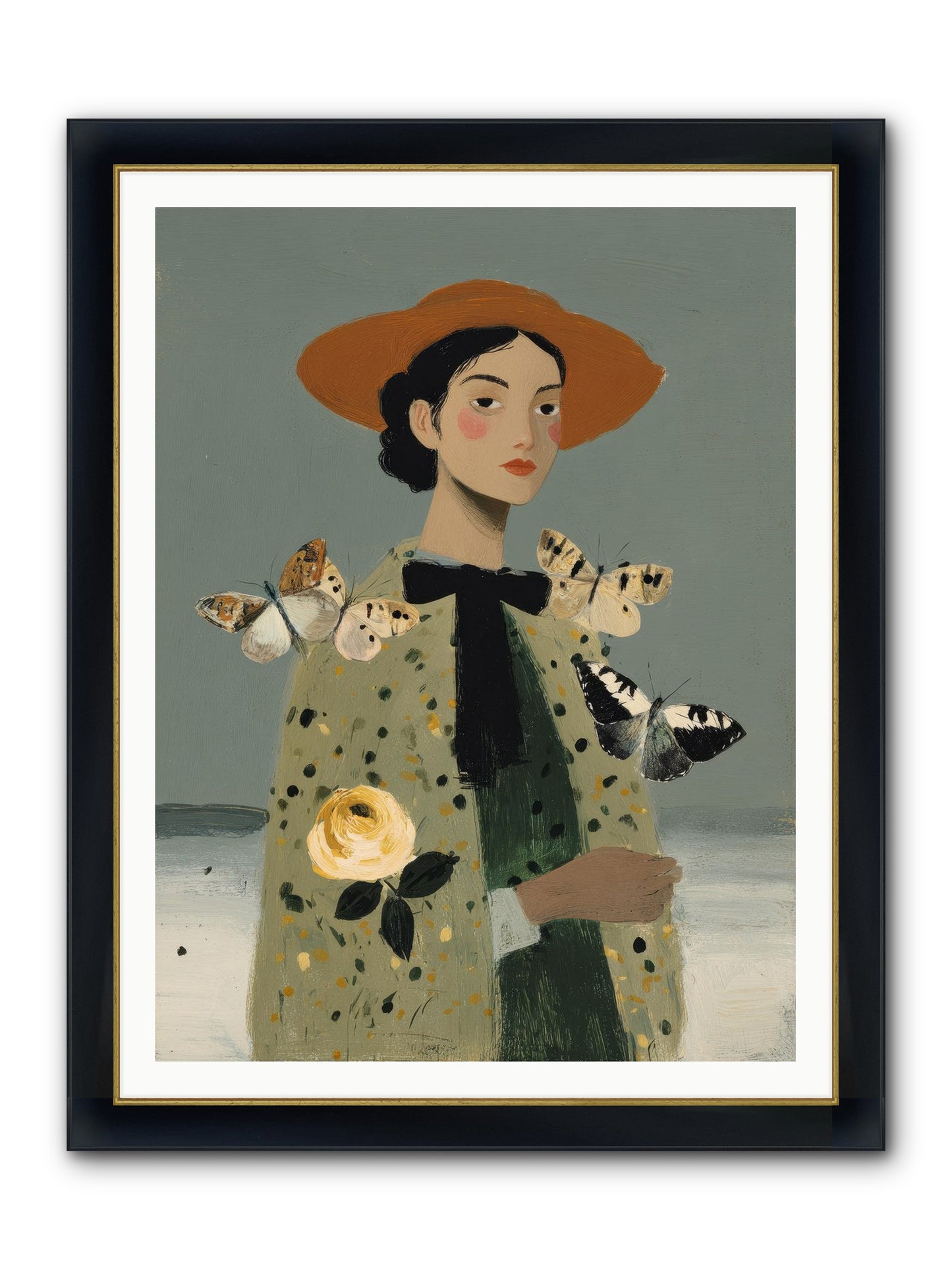Company Of Travelers Framed Print - Wide Black w/Gold 36x48