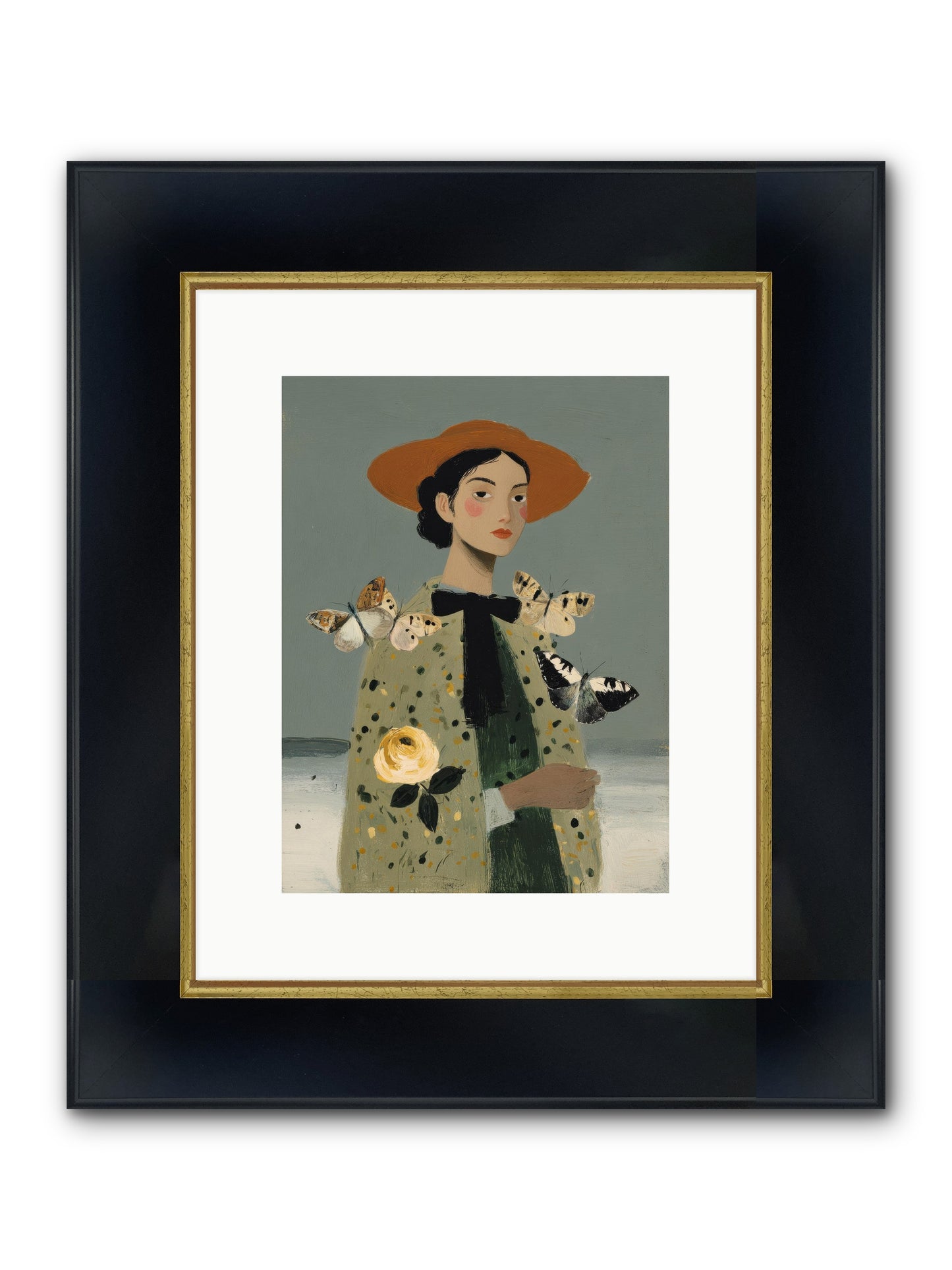 Company Of Travelers Framed Print - Wide Black w/Gold 9x12