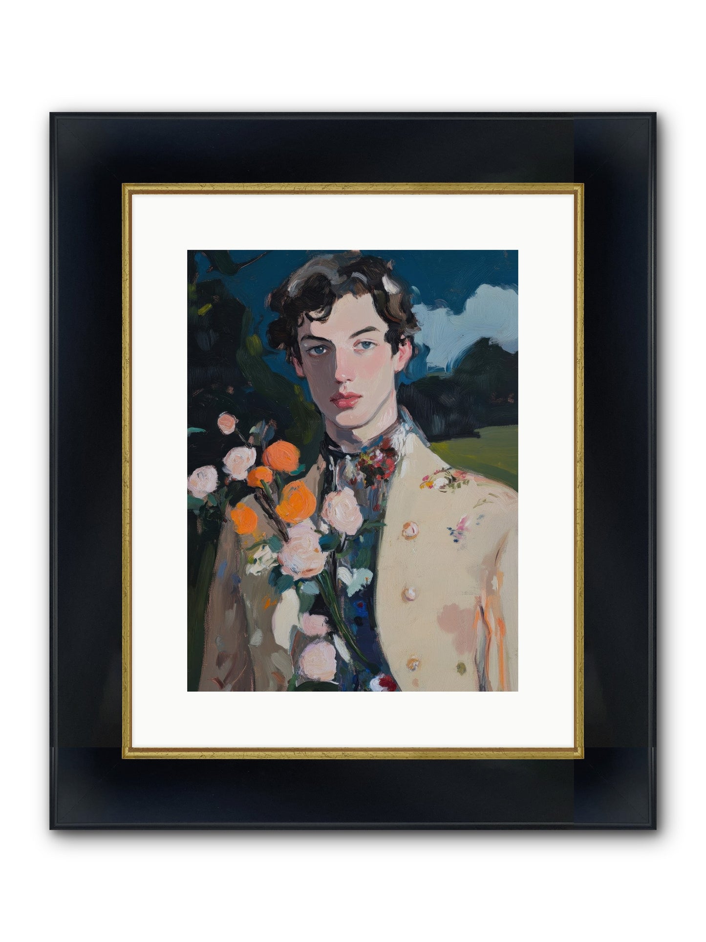 Complete Adoration Framed Print - Wide Black w/Gold 12x16