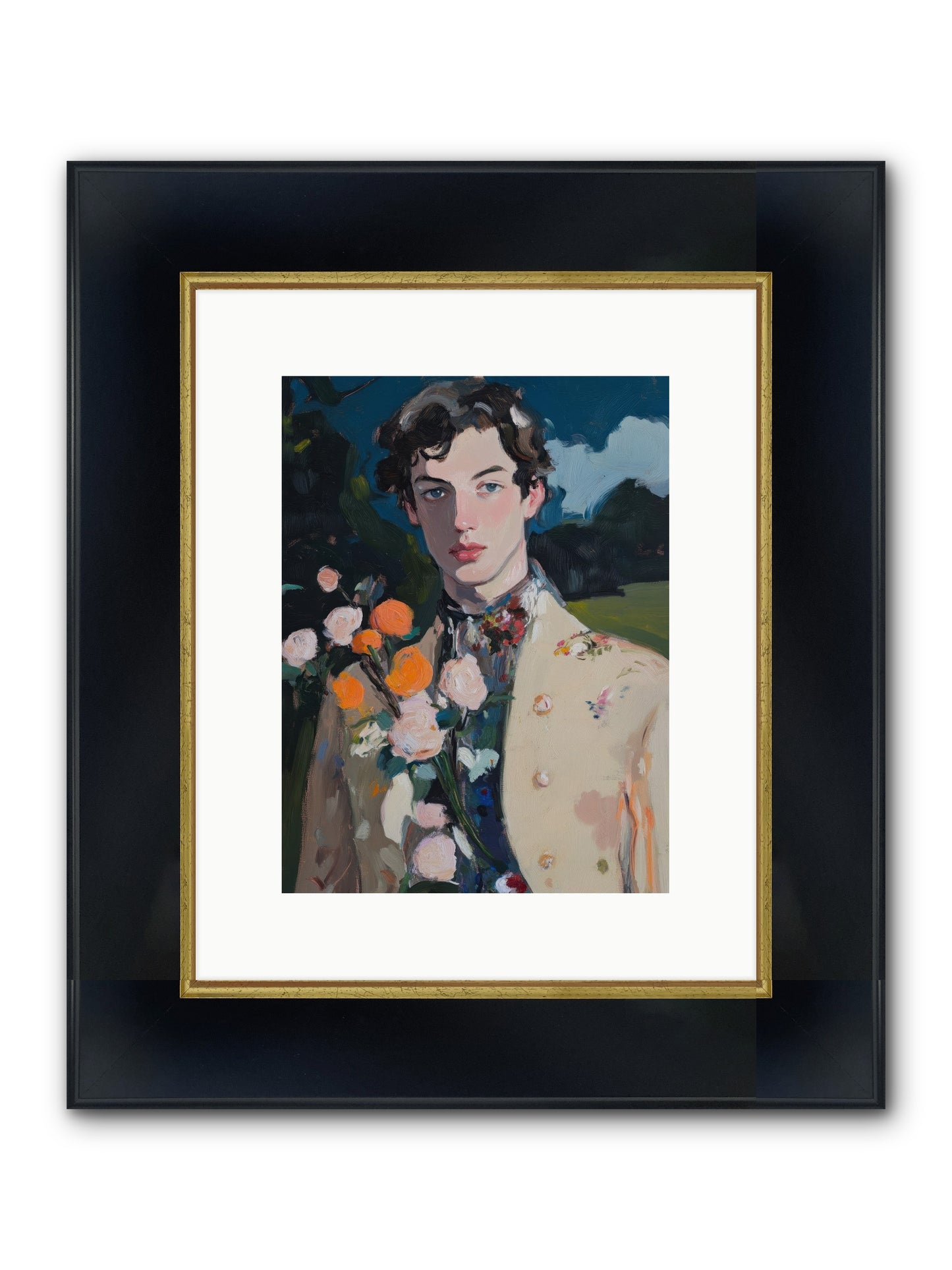 Complete Adoration Framed Print - Wide Black w/Gold 9x12