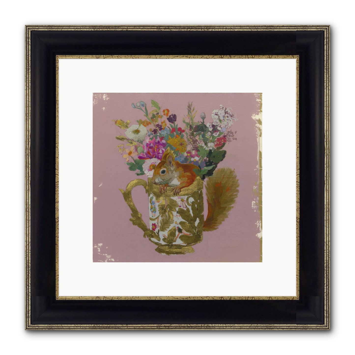 Confessions Of The Teacup Court Framed Print - Black & Gold 10x10