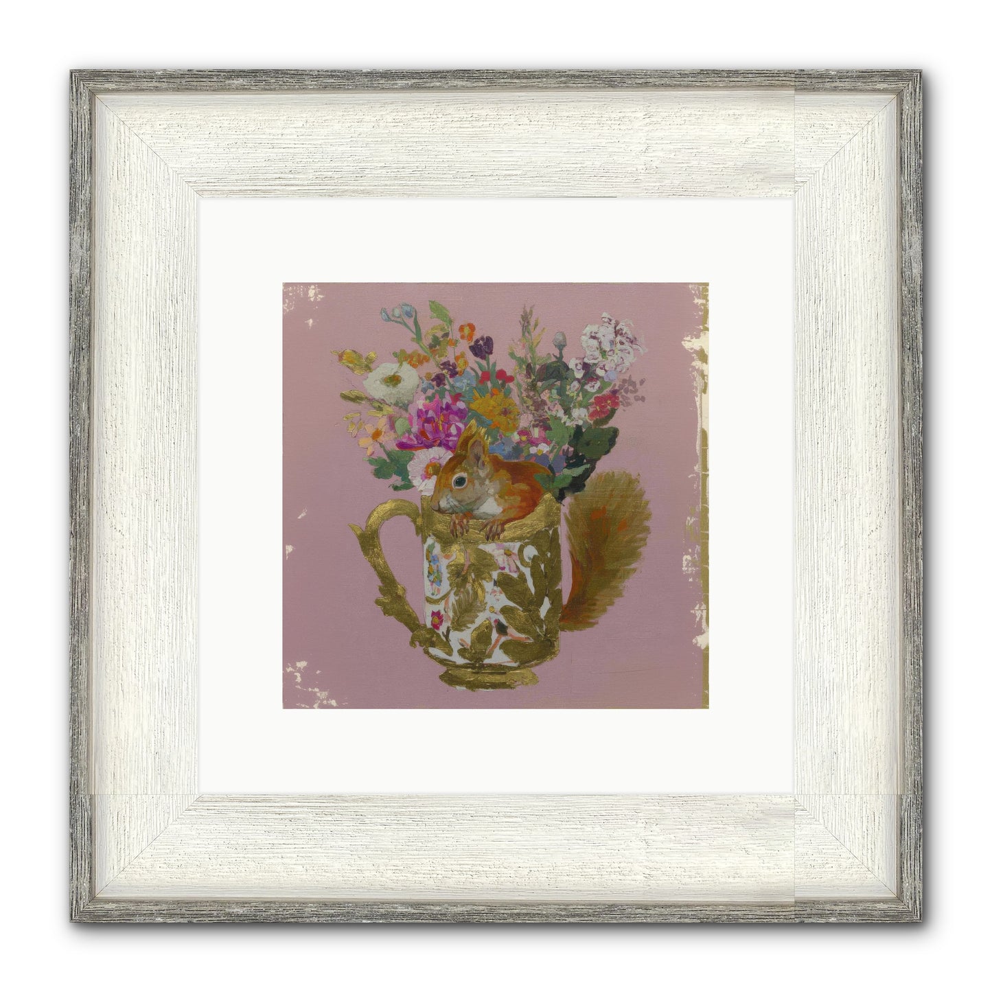 Confessions Of The Teacup Court Framed Print - Driftwood White 10x10
