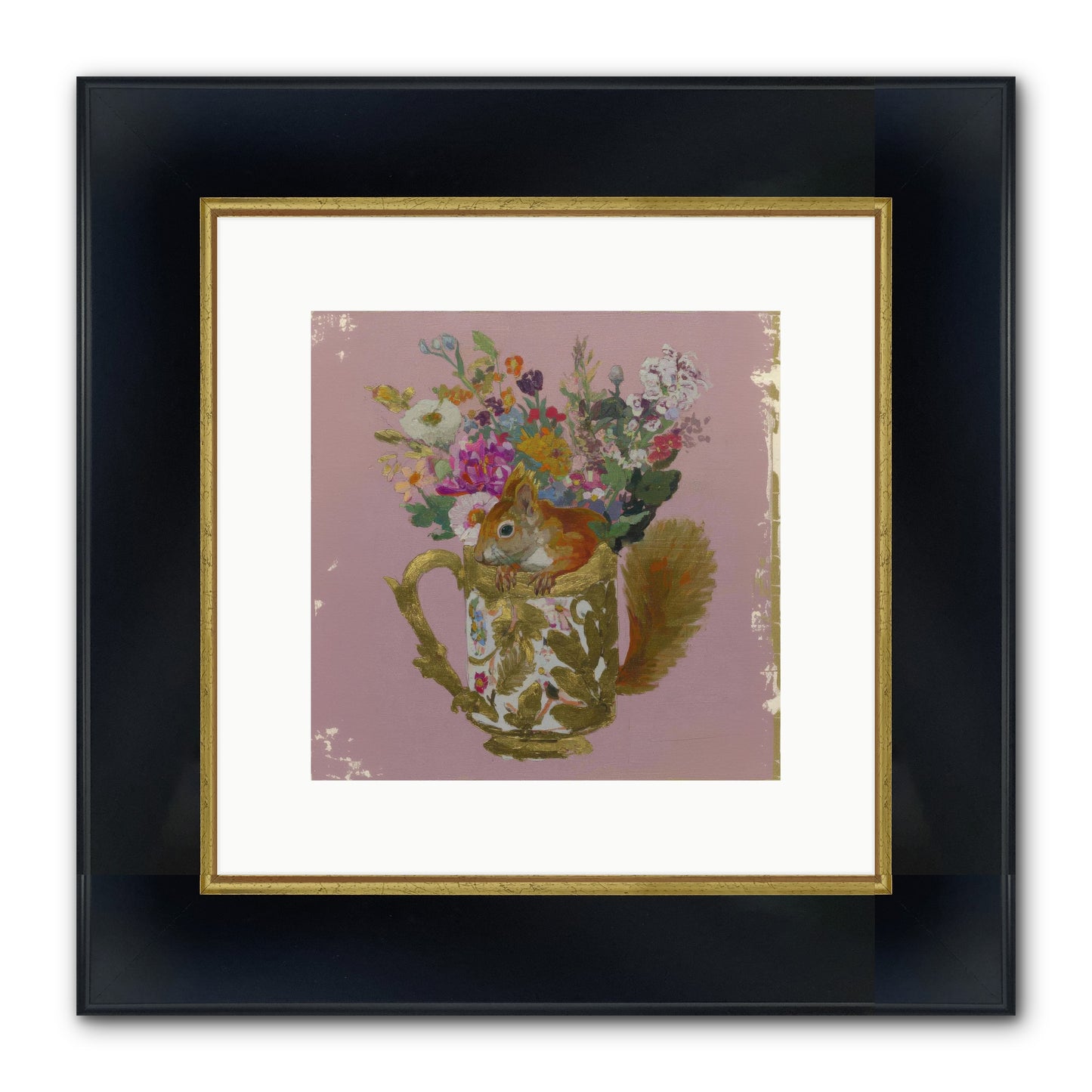 Confessions Of The Teacup Court Framed Print - Wide Black w/Gold 10x10