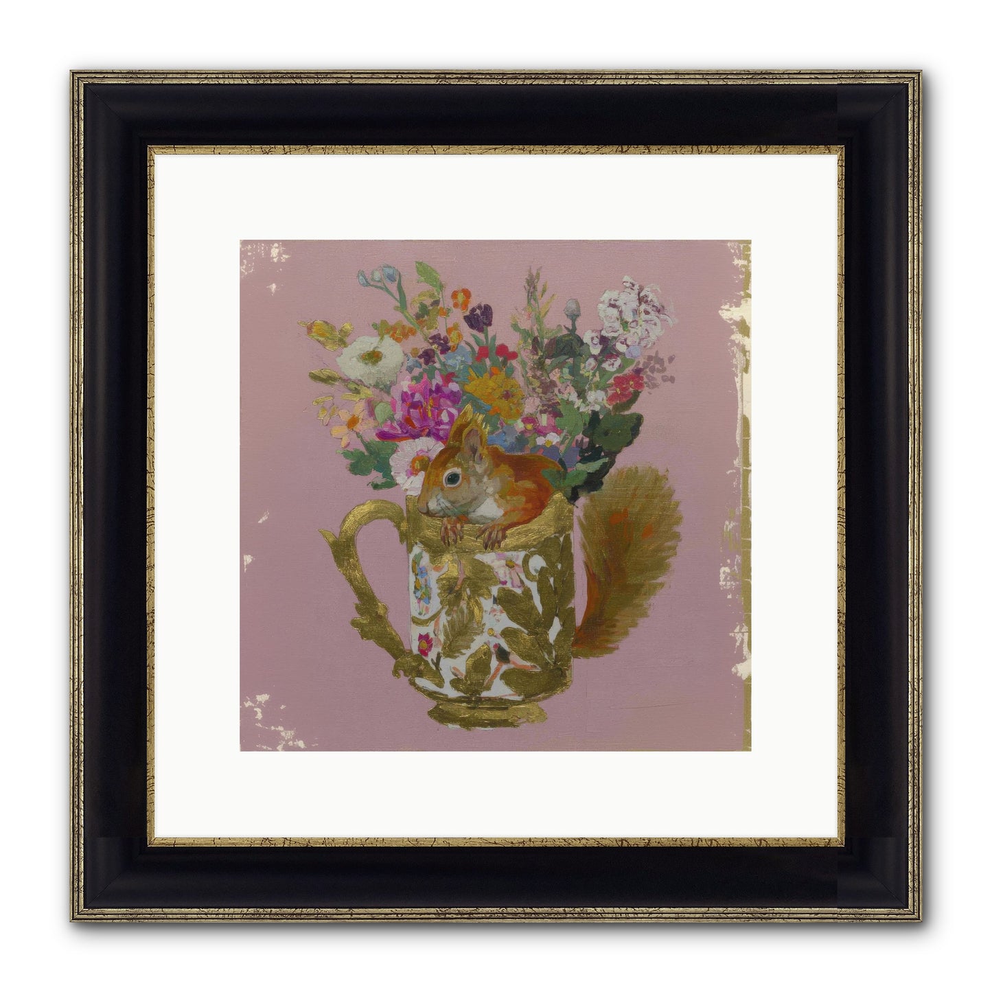 Confessions Of The Teacup Court Framed Print - Black & Gold 12x12