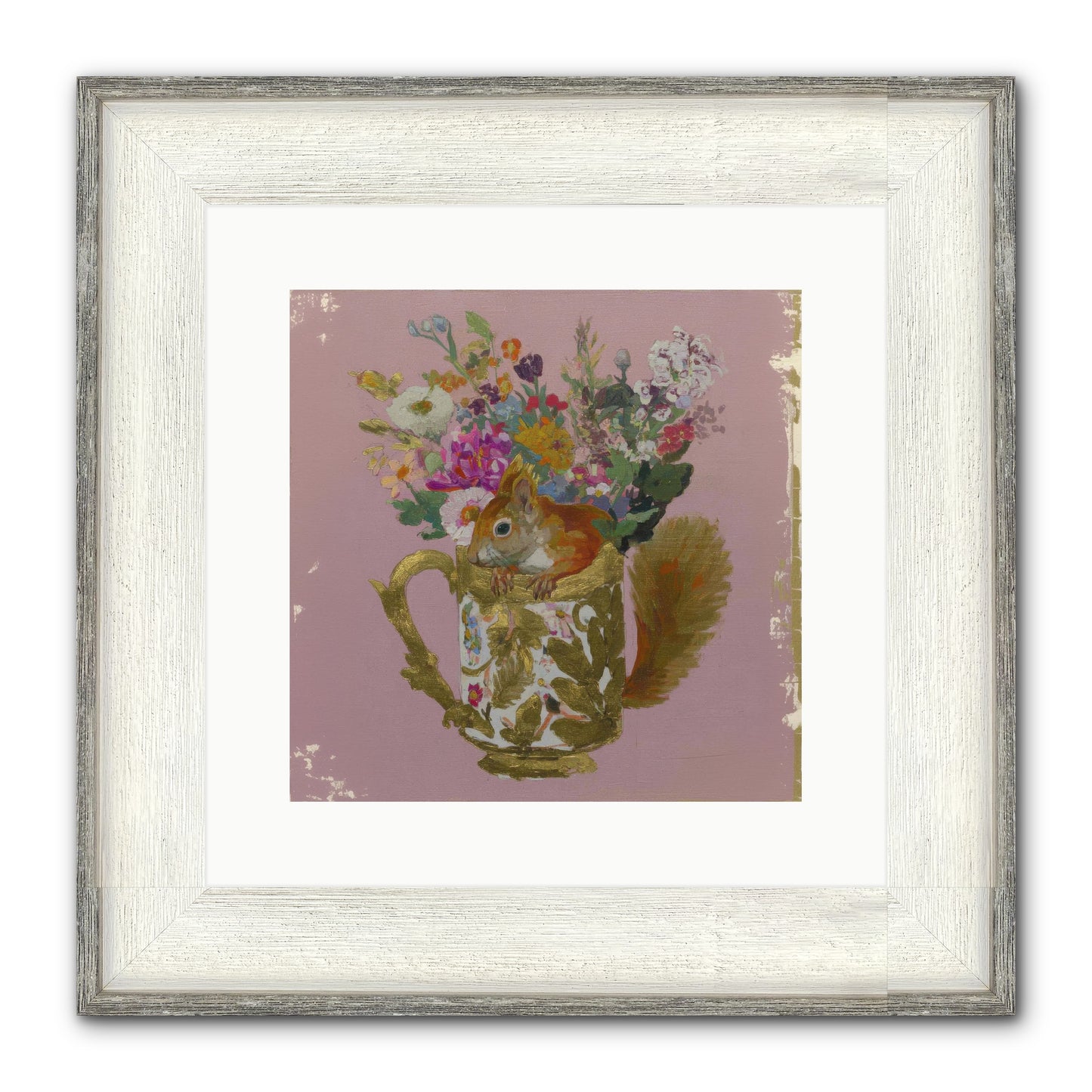 Confessions Of The Teacup Court Framed Print - Driftwood White 12x12