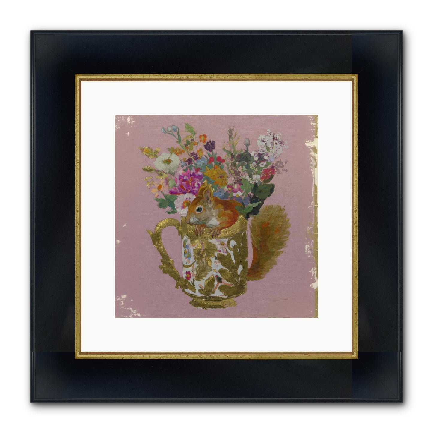 Confessions Of The Teacup Court Framed Print - Wide Black w/Gold 12x12