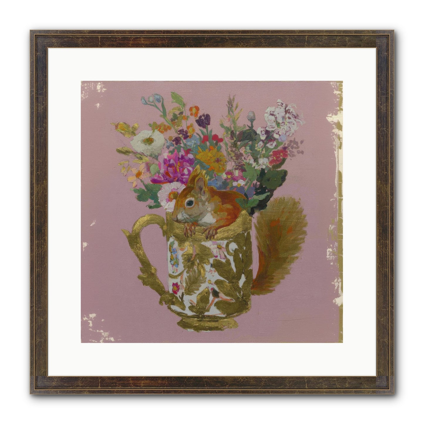Confessions Of The Teacup Court Framed Print - Slimwoods Black/Gold 16x16