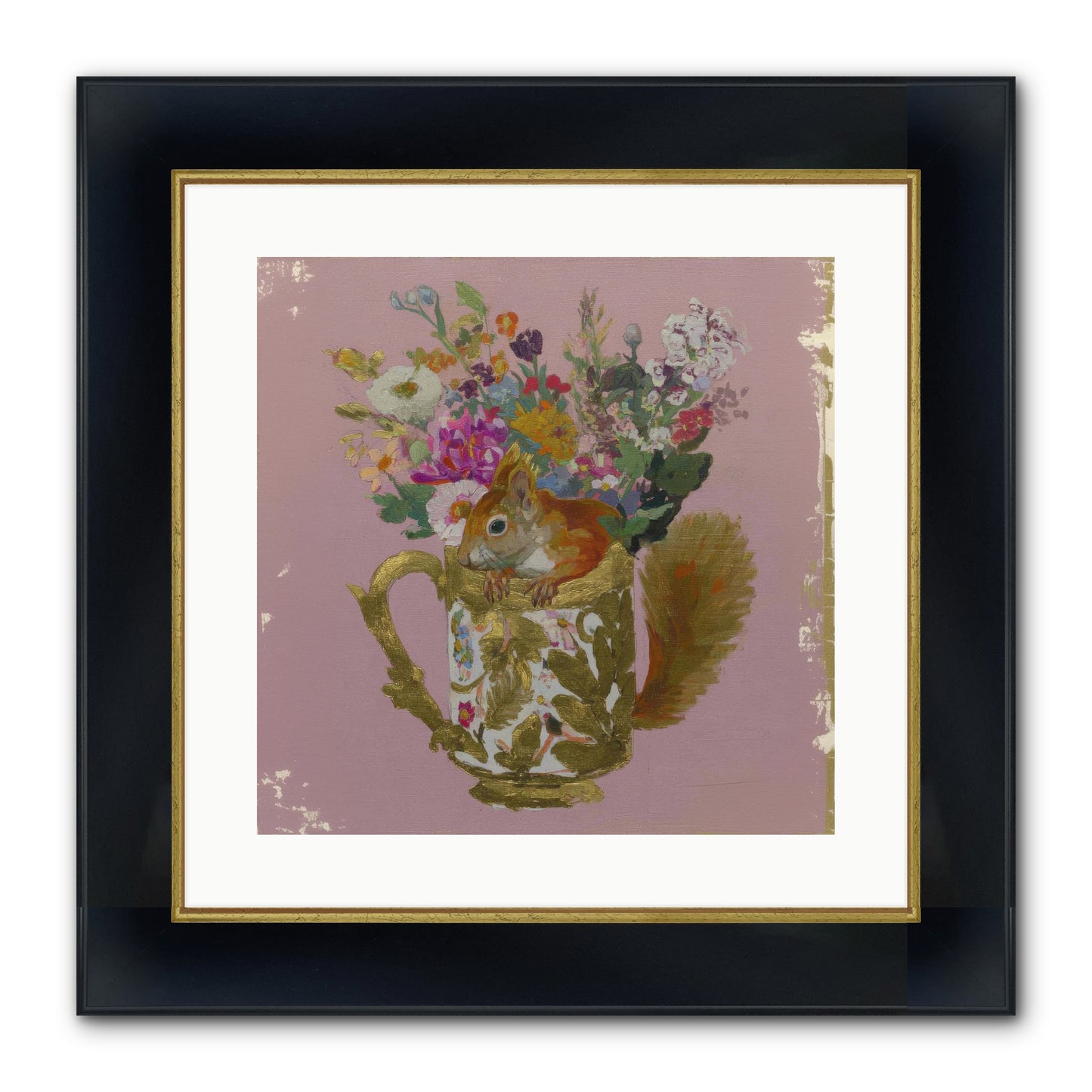 Confessions Of The Teacup Court Framed Print - Wide Black w/Gold 16x16